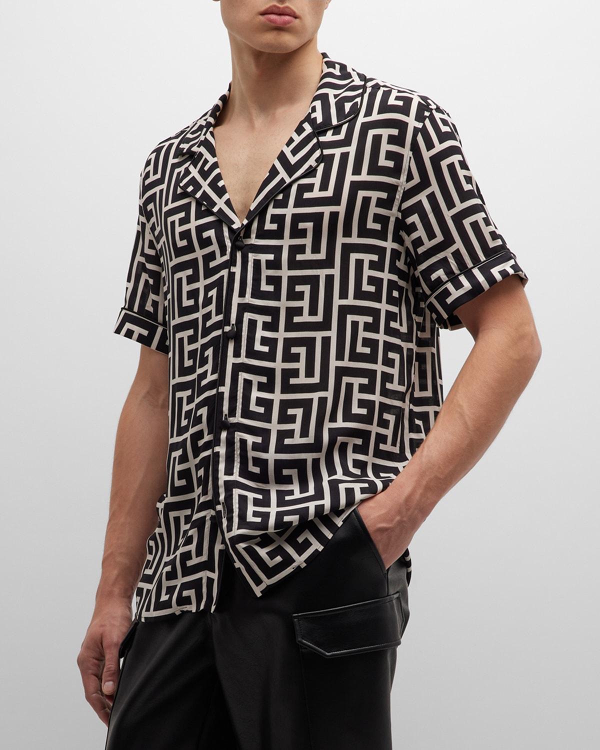 Mens Macromonogram Short-Sleeve Pajama Shirt Product Image