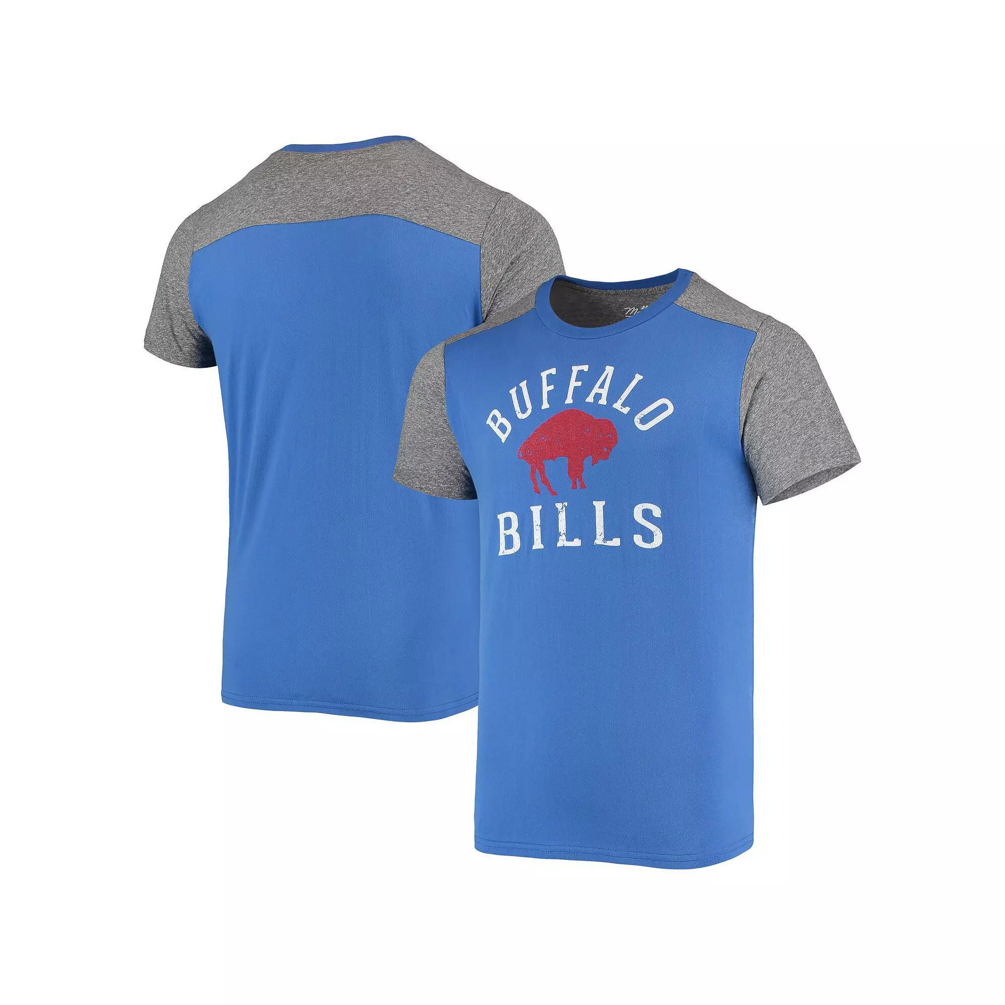 Men's Majestic Threads Royal/Heathered Gray Buffalo Bills Gridiron Classics Field Goal Slub T-Shirt, Size: Large, Blue Product Image