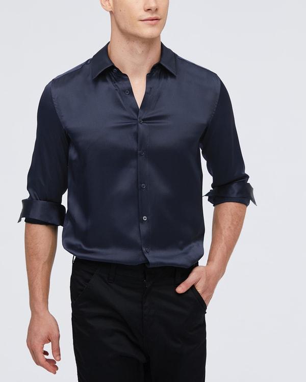 Mulberry Silk Basic Mens Shirt Product Image