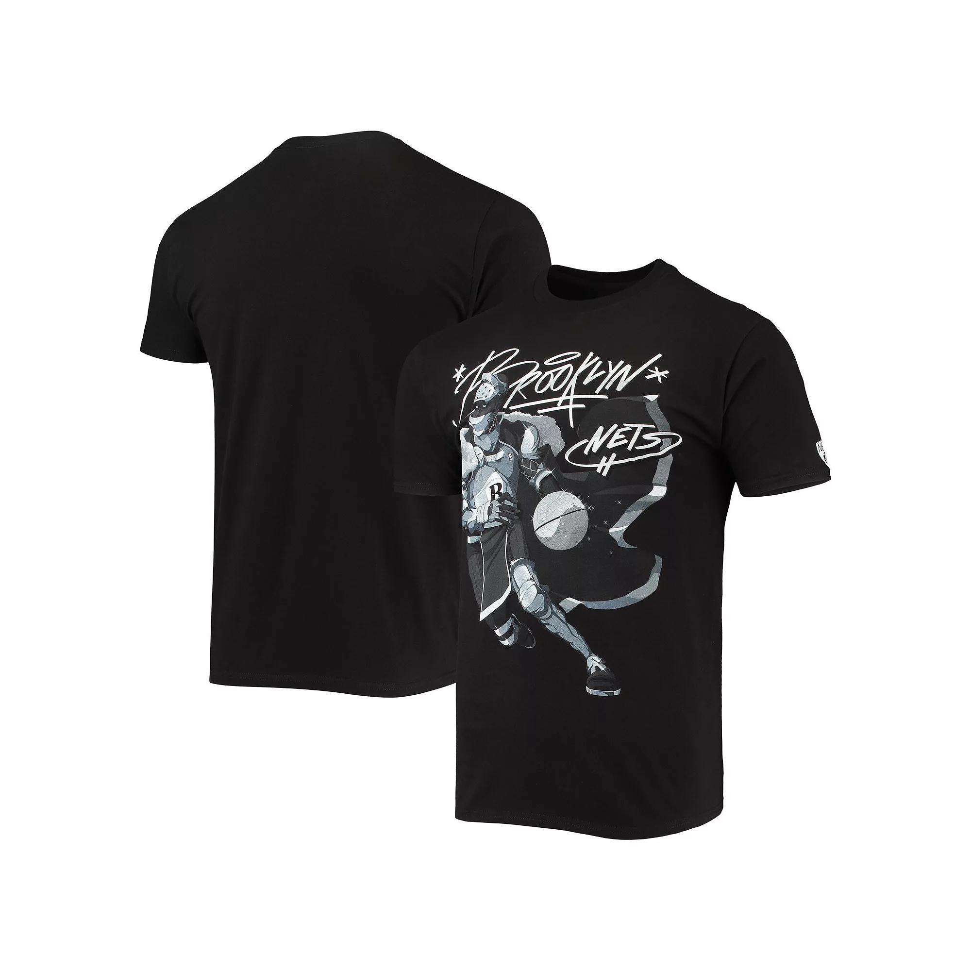 Men's NBA x McFlyy Black Brooklyn Nets Identify Artist Series T-Shirt, Size: XL Product Image