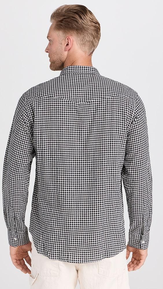 Officine Generale Lipp Japanese Brushed Cotton Check Shirt | Shopbop Product Image