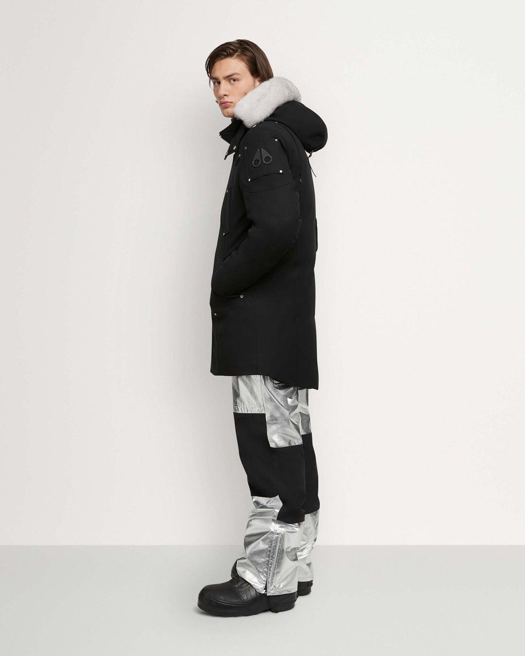 Moose knuckles Stirling Black Parka with Natural Shearling Product Image