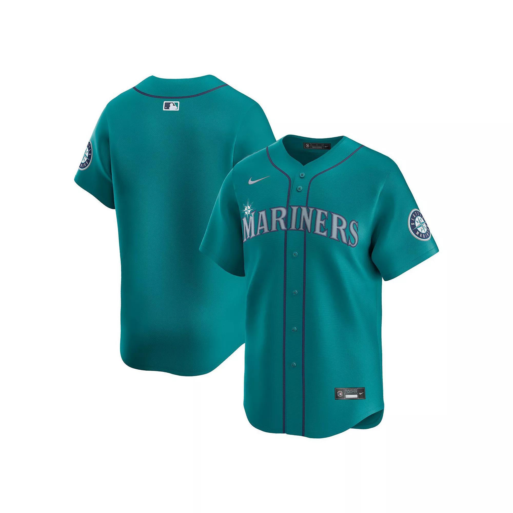 Men's Nike Aqua Seattle Mariners Alternate Limited Jersey, Size: XL, Blue Product Image