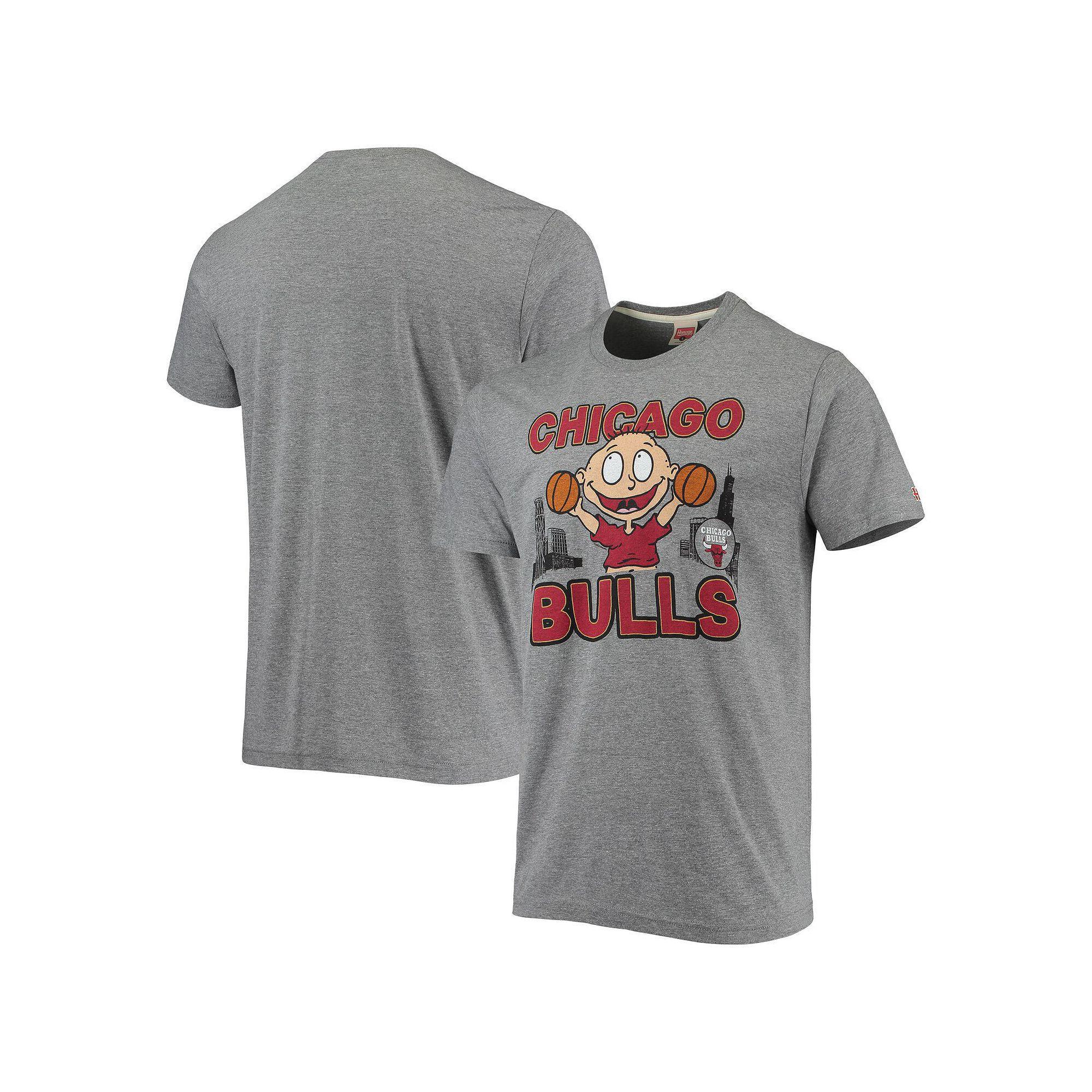 Mens Homage Heathered Gray Chicago Bulls NBA x Rugrats Tri-Blend T-Shirt Product Image