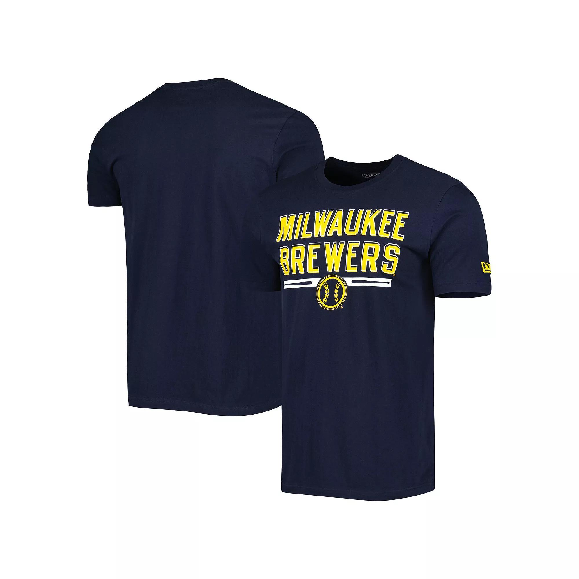 Men's New Era Navy Milwaukee Brewers Batting Practice T-Shirt, Size: Small, Blue Product Image