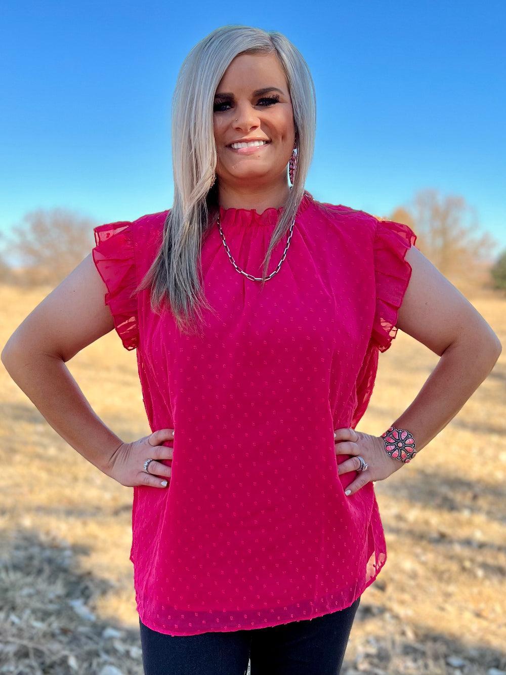 PLUS Swiss Dot Pink Babydoll Top* Product Image