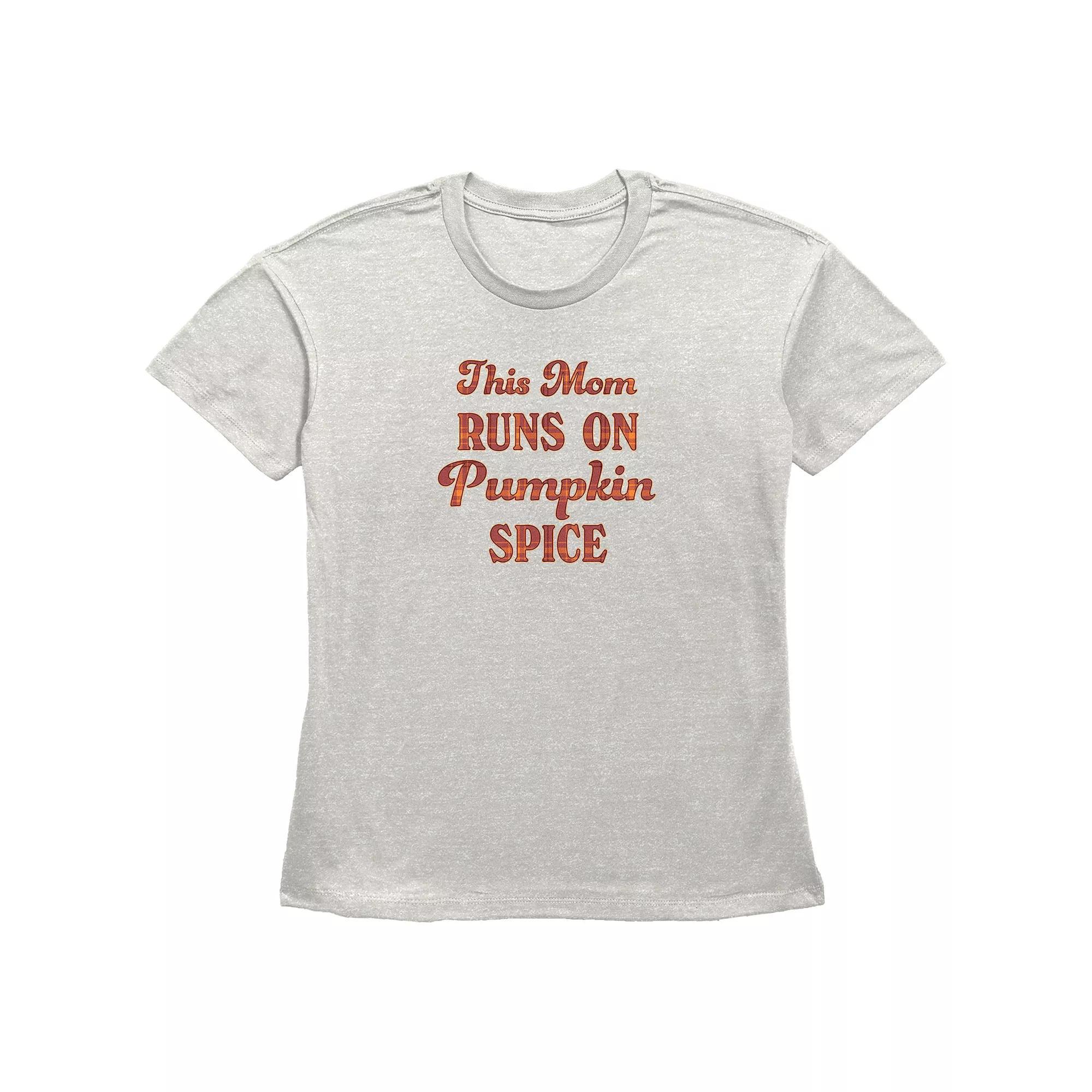 Women's This Mom Runs On Pumpkin Spice Graphic Tee, Size: Small, Oatmeal Product Image