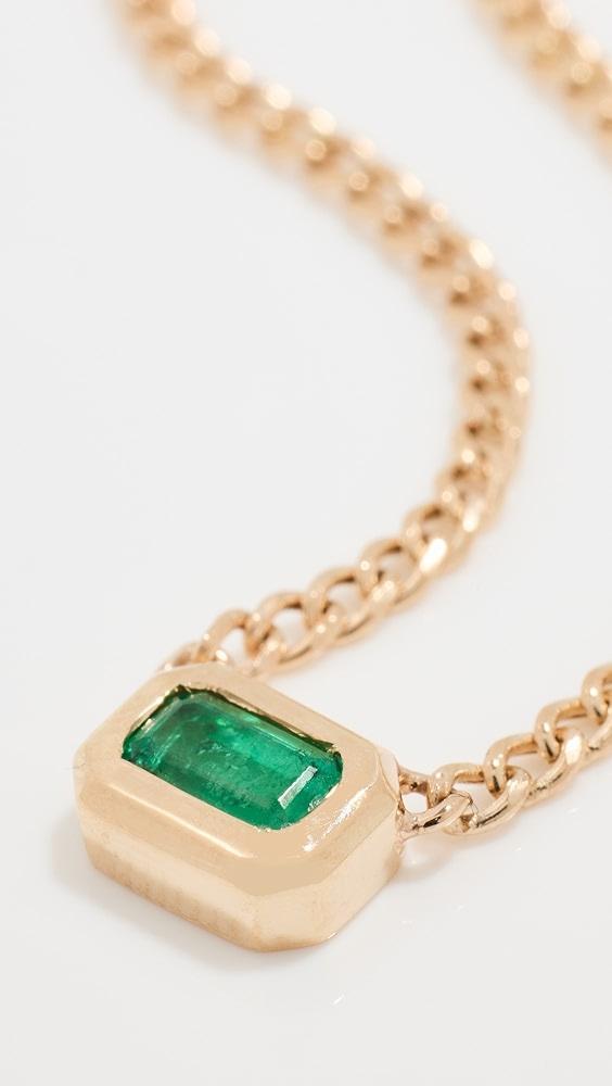 Zoe Chicco 14k Bezel Set Emerald Necklace | Shopbop Product Image