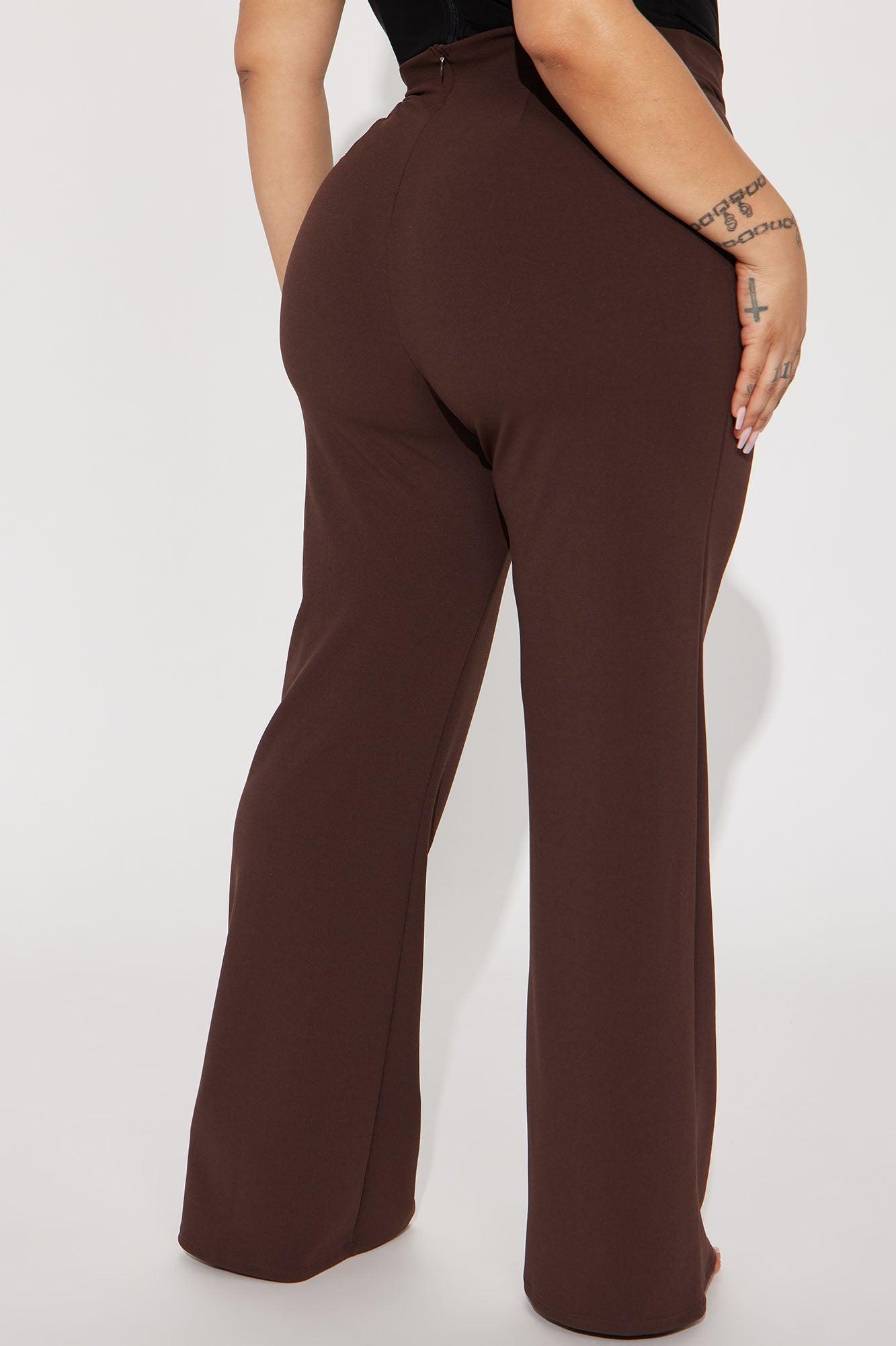 Petite Call It Even Wide Leg Dress Pants - Chocolate Product Image