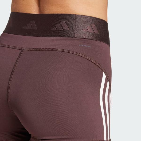 adidas Hyperglam 3-Inch Leggings Shadow Brown XS Womens Product Image