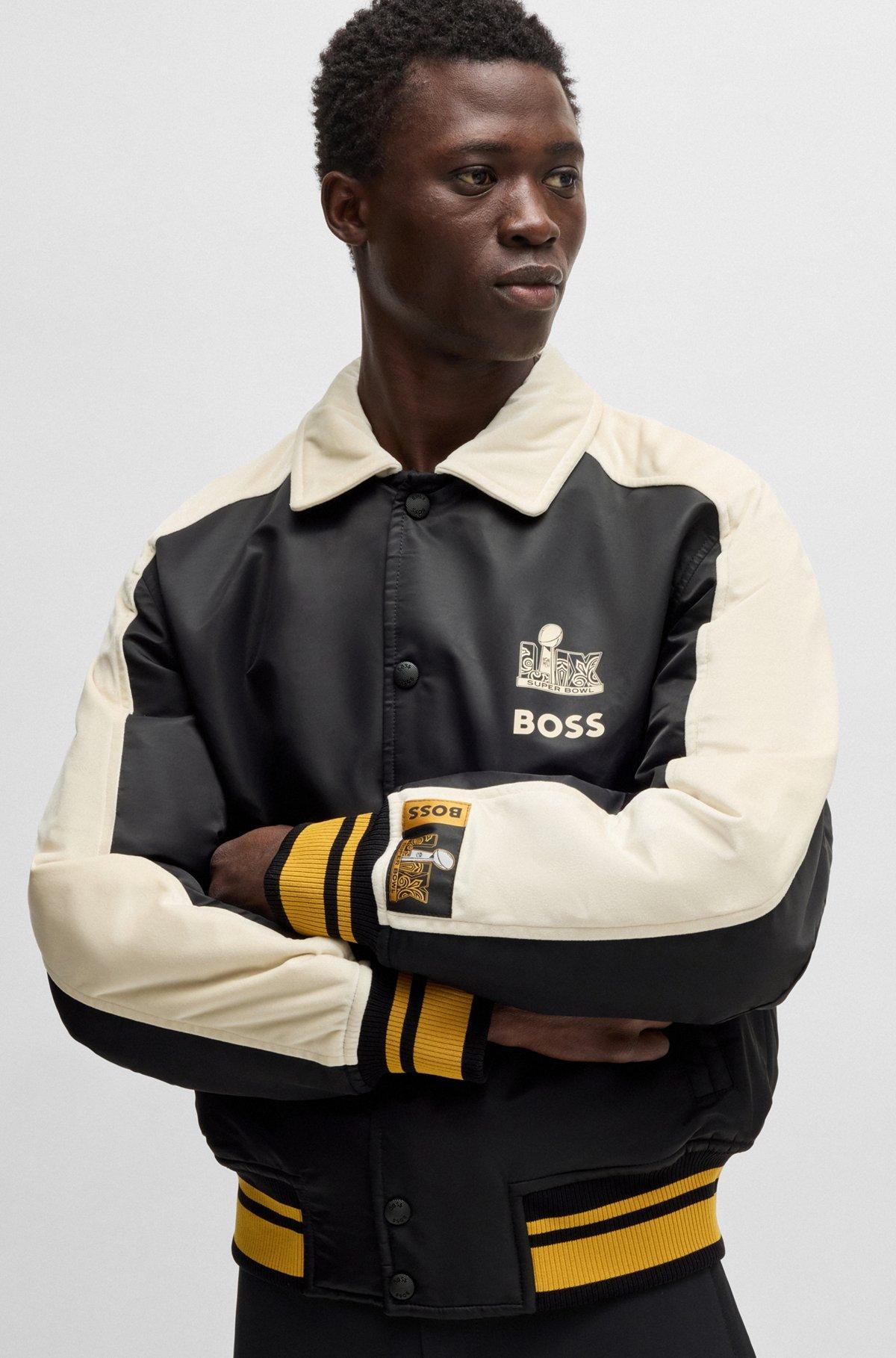 BOSS - BOSS x NFL bomber jacket with velvet trims - Black Product Image
