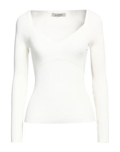 VALENTINO Garavani Woman Sweater Cream Size M Viscose, Polyester In White Product Image