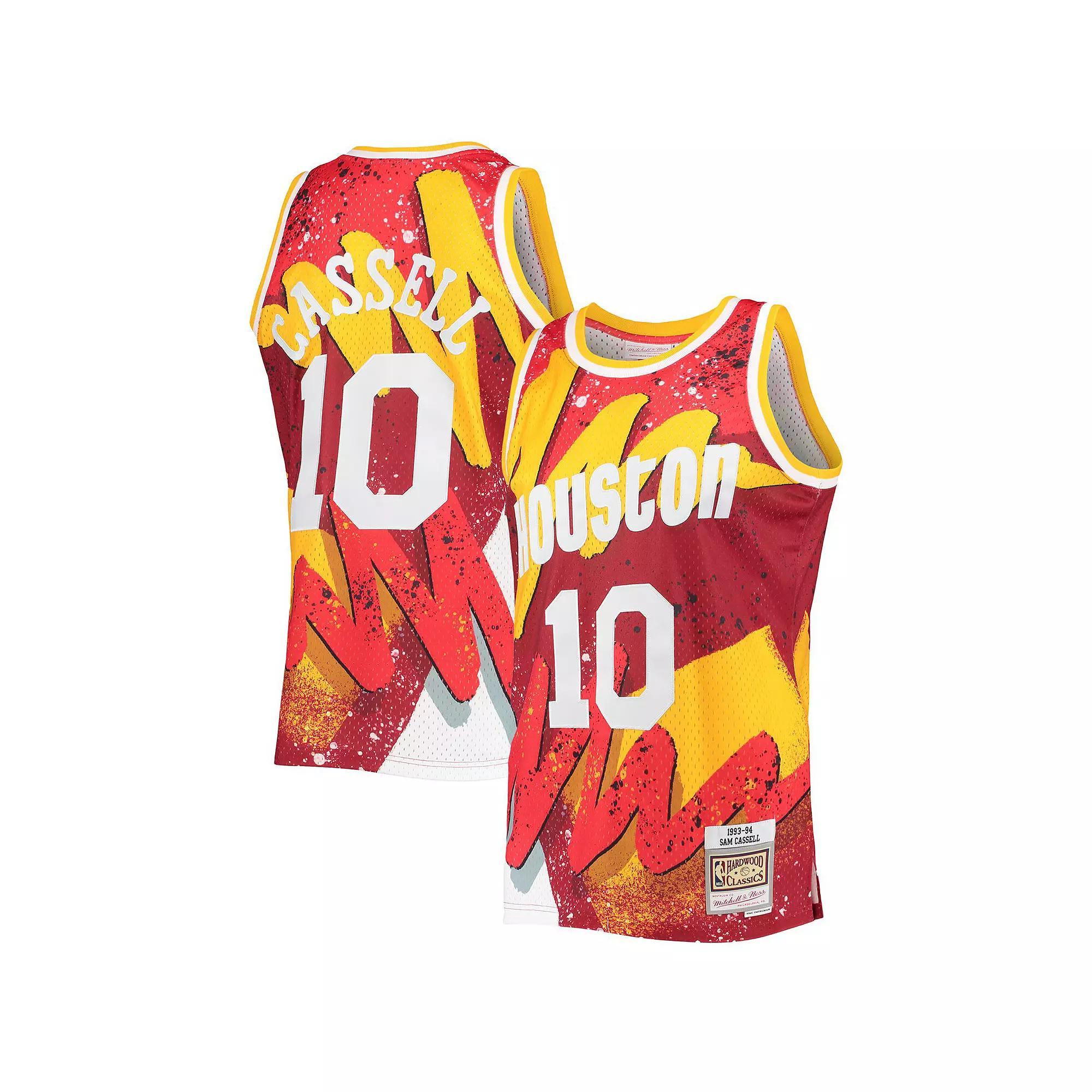 Mens Mitchell & Ness Sam Cassell Houston Rockets Hardwood Classics 1993-94 Hyper Hoops Swingman Jersey Product Image
