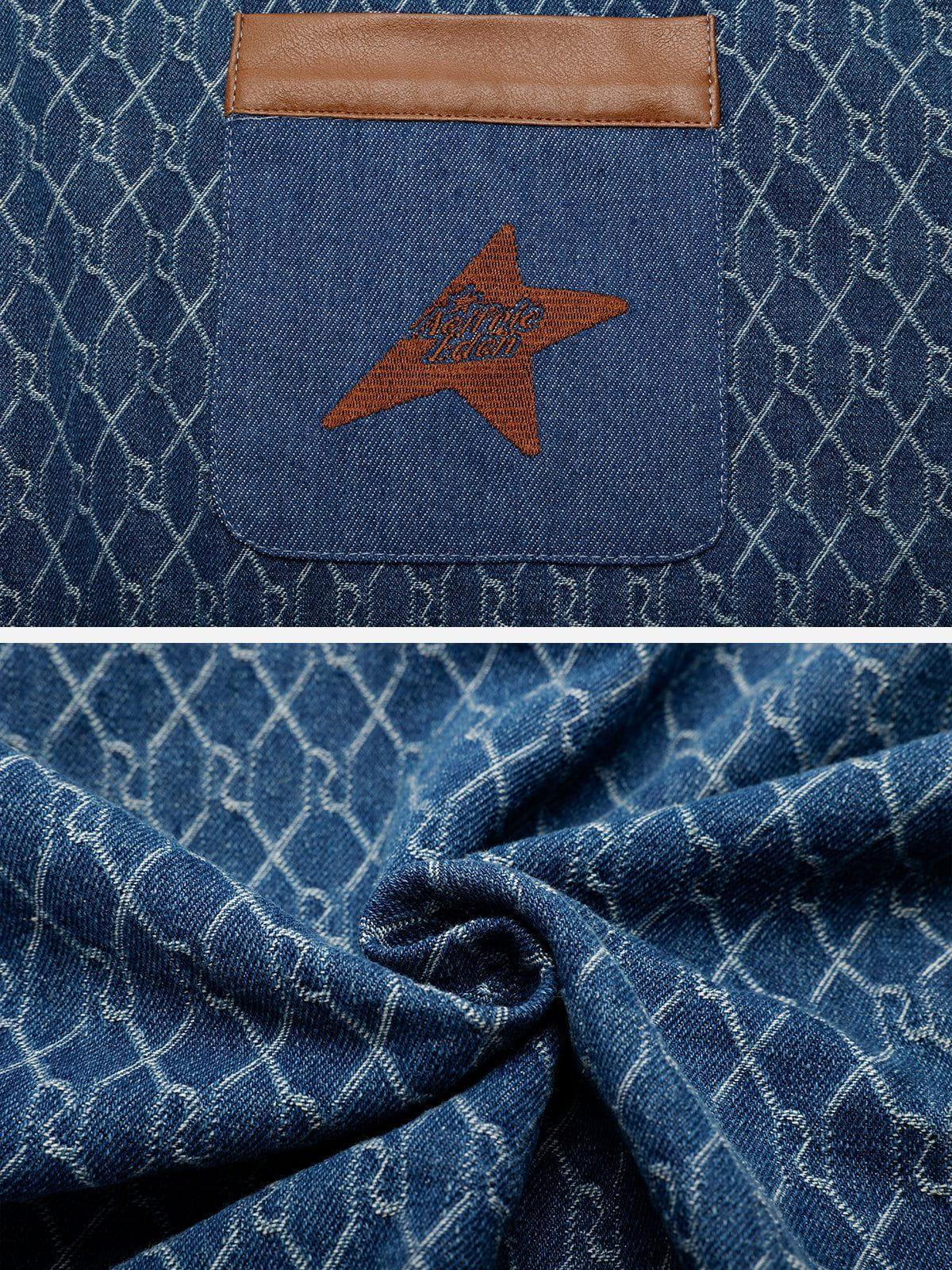 Aelfric Eden Vintage Denim Jacquard Cropped Jacket Product Image