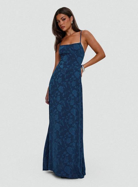 South Of France Maxi Dress Navy Product Image