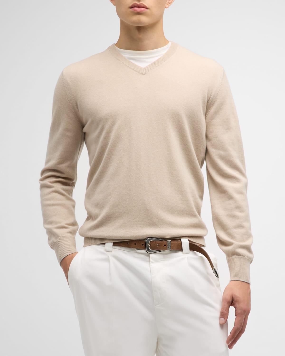 Mens Cashmere V-Neck Sweater Product Image