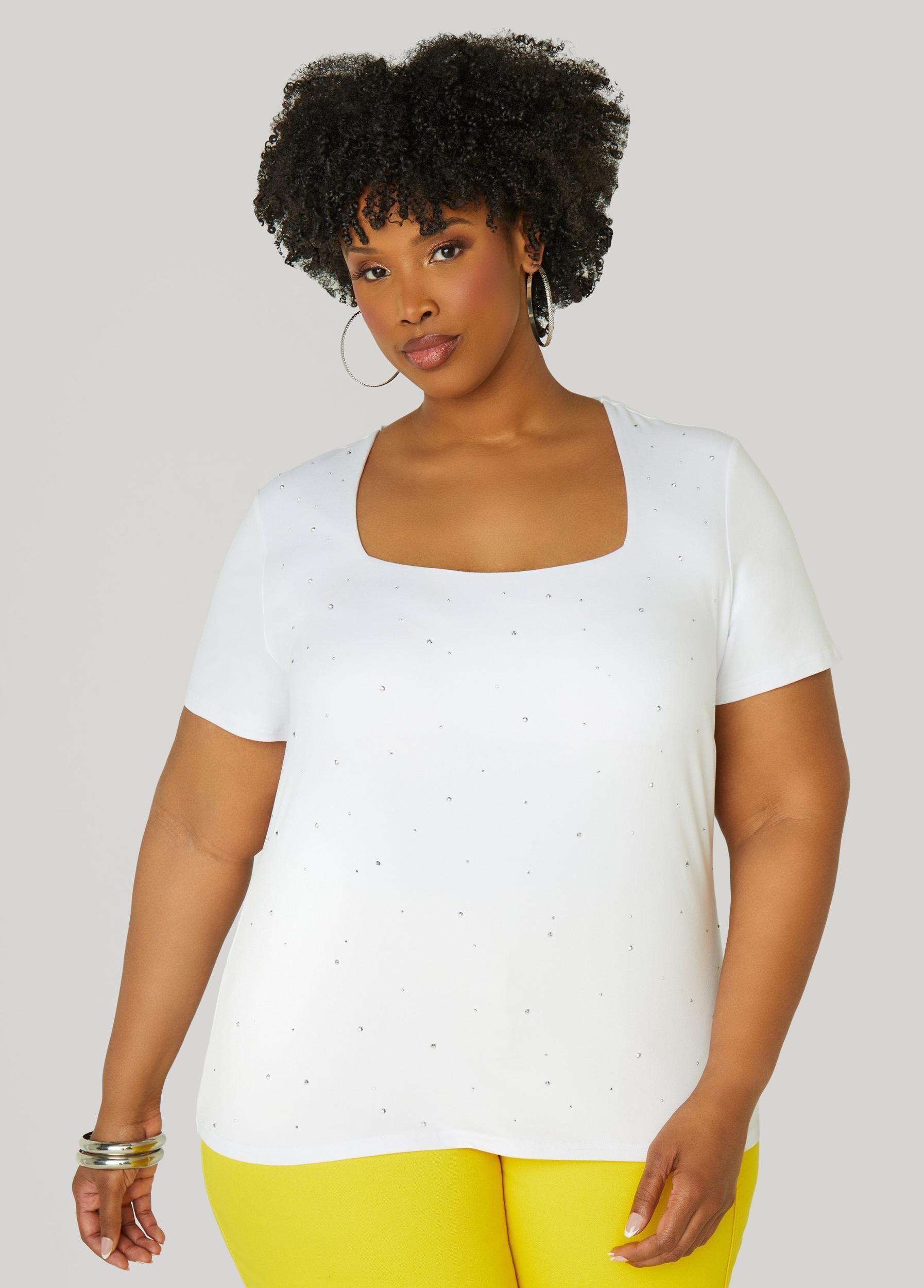 Square Neck Crystal Tee Product Image