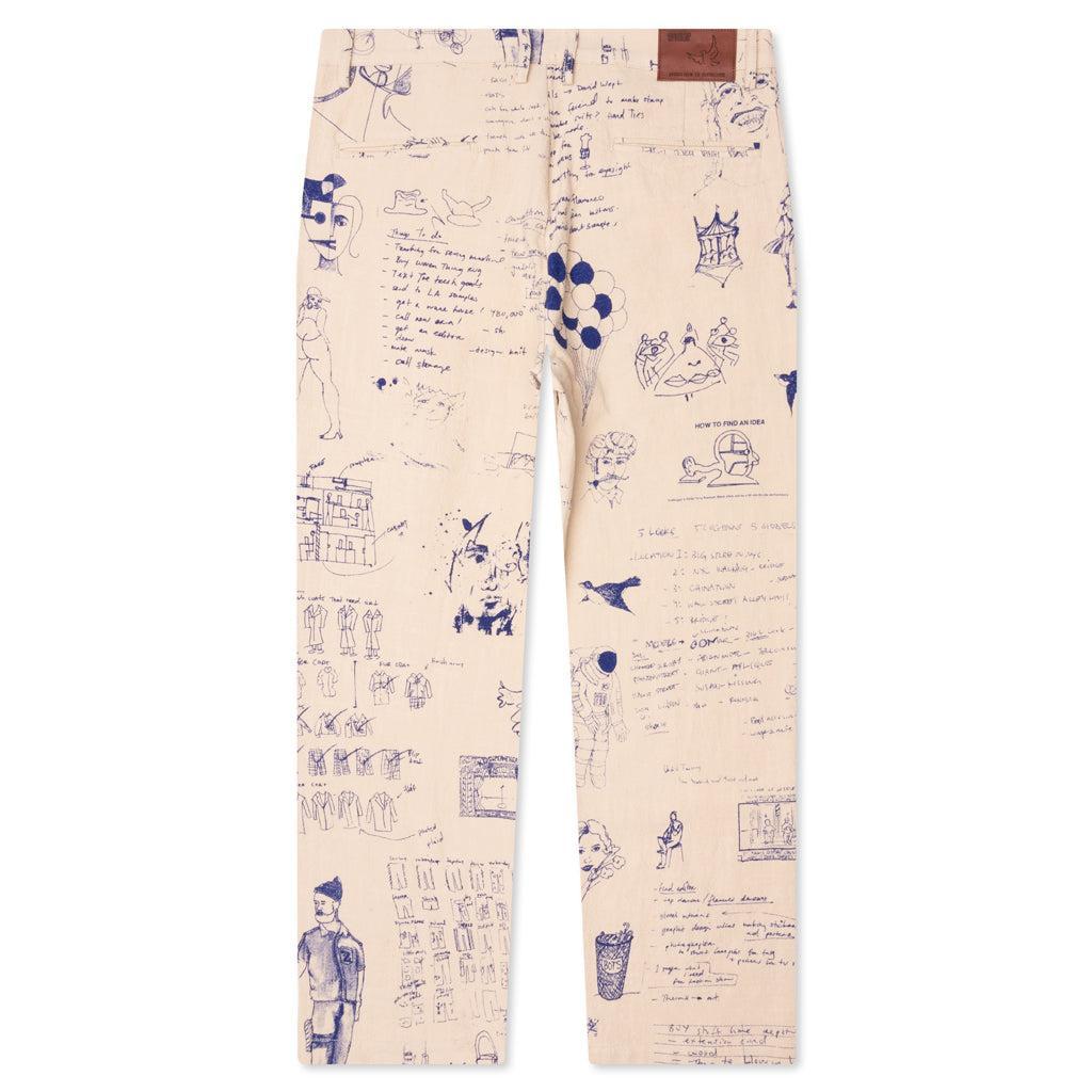Doodles Linen Pants - Tan Male Product Image