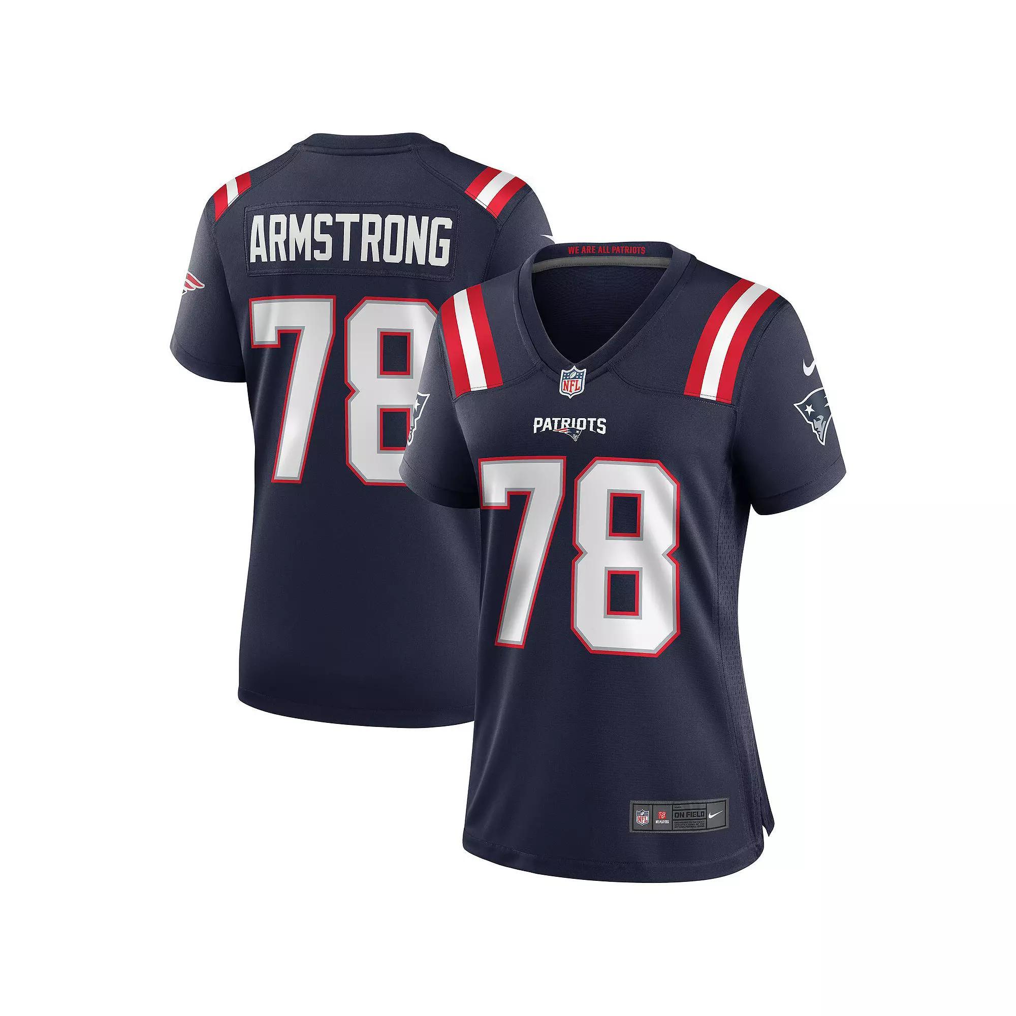 Women's Nike Bruce Armstrong Navy New England Patriots Game Retired Player Jersey, Size: Large, Blue Product Image