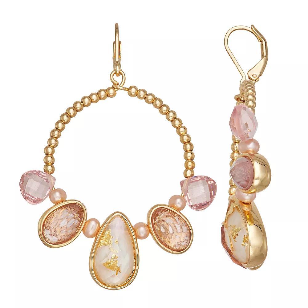 Napier Gold Tone Summer Abalone Round Drop Earrings, Women's, Multi Product Image