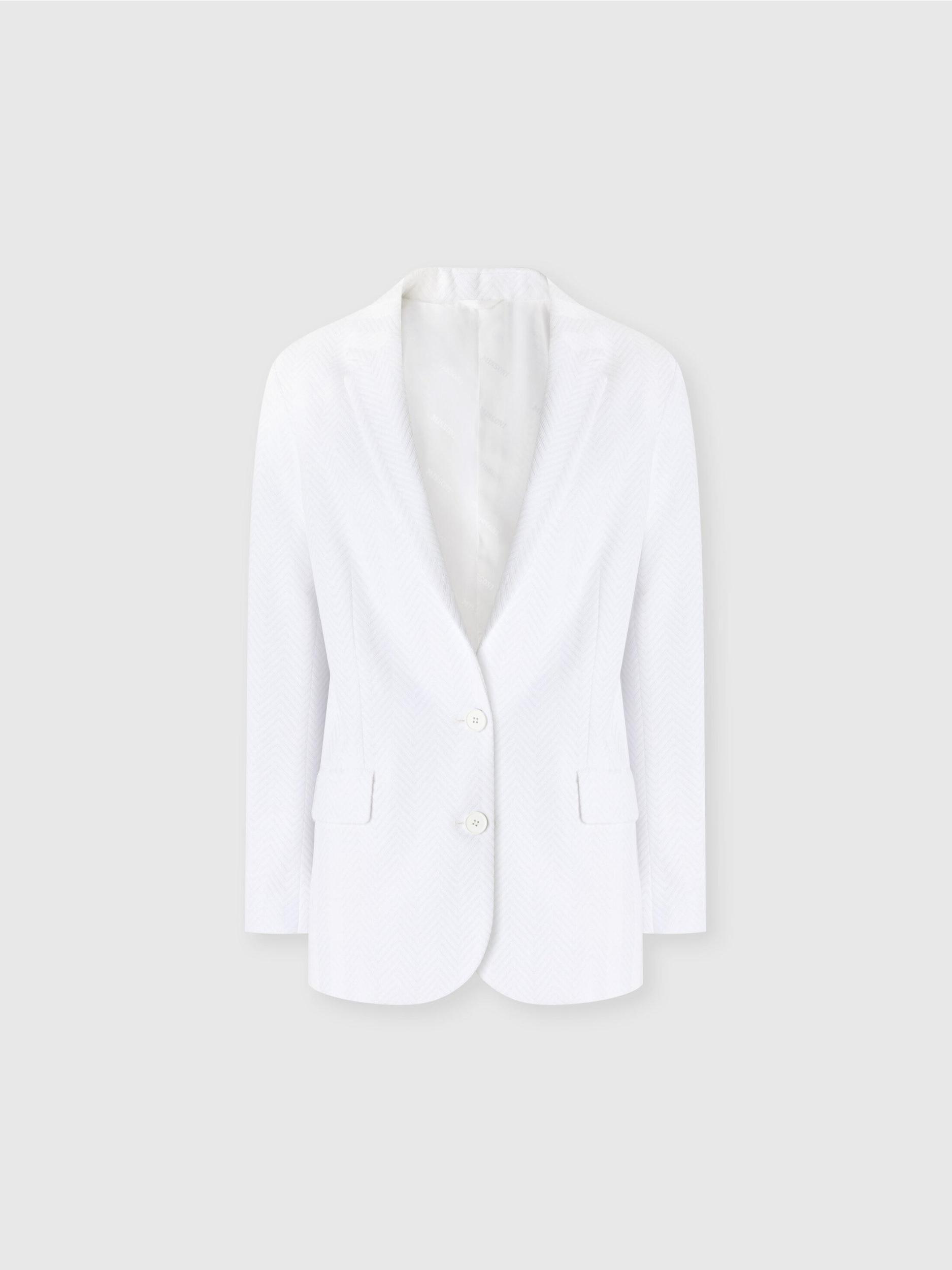 Single-breasted blazer in cotton and zig zag viscose tone on tone Product Image