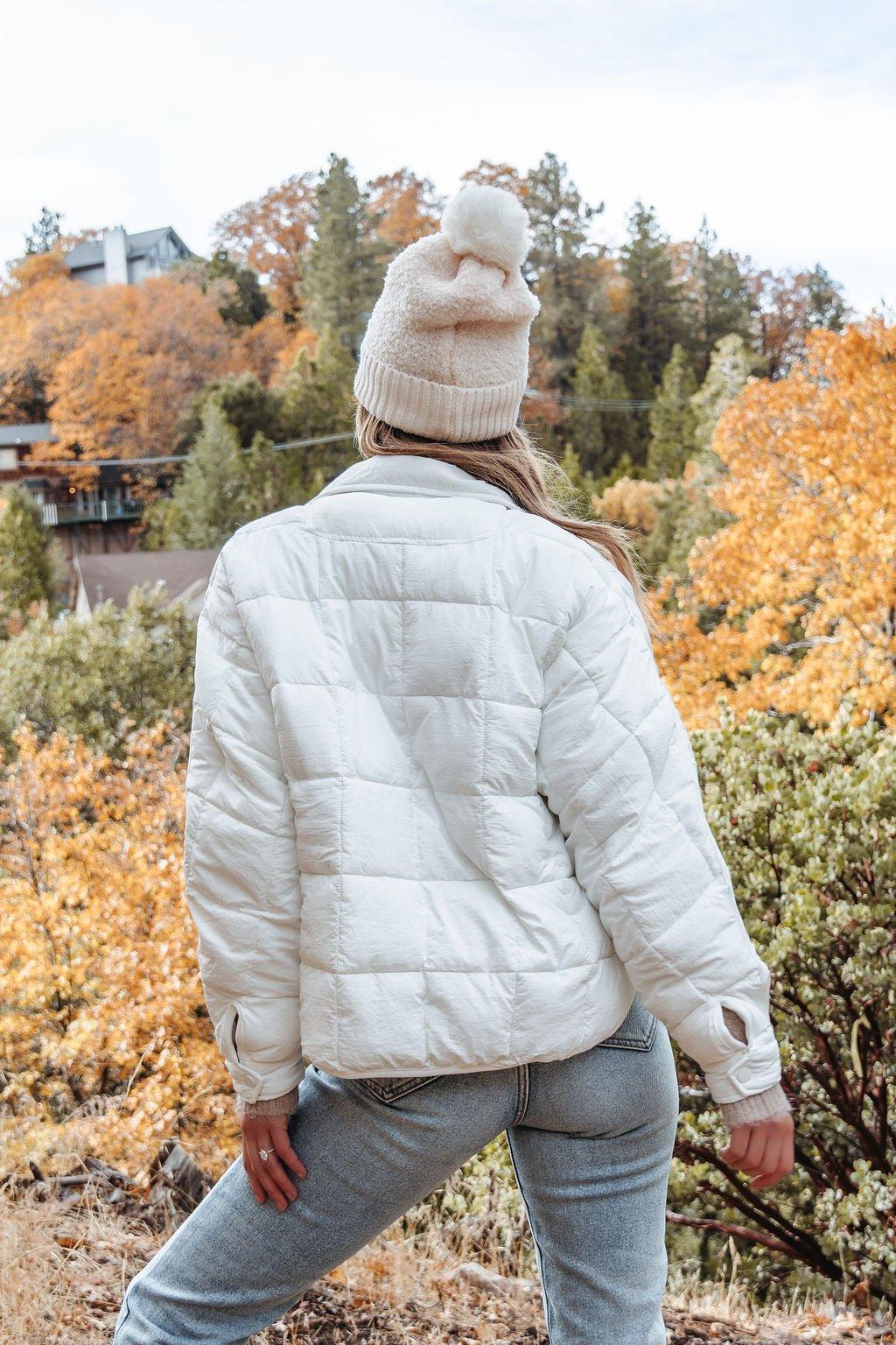 White Zip Up Puffer Jacket - FINAL SALE Product Image