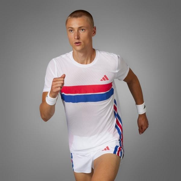 adidas Adizero Retro Running Tee White 2XL Mens Product Image