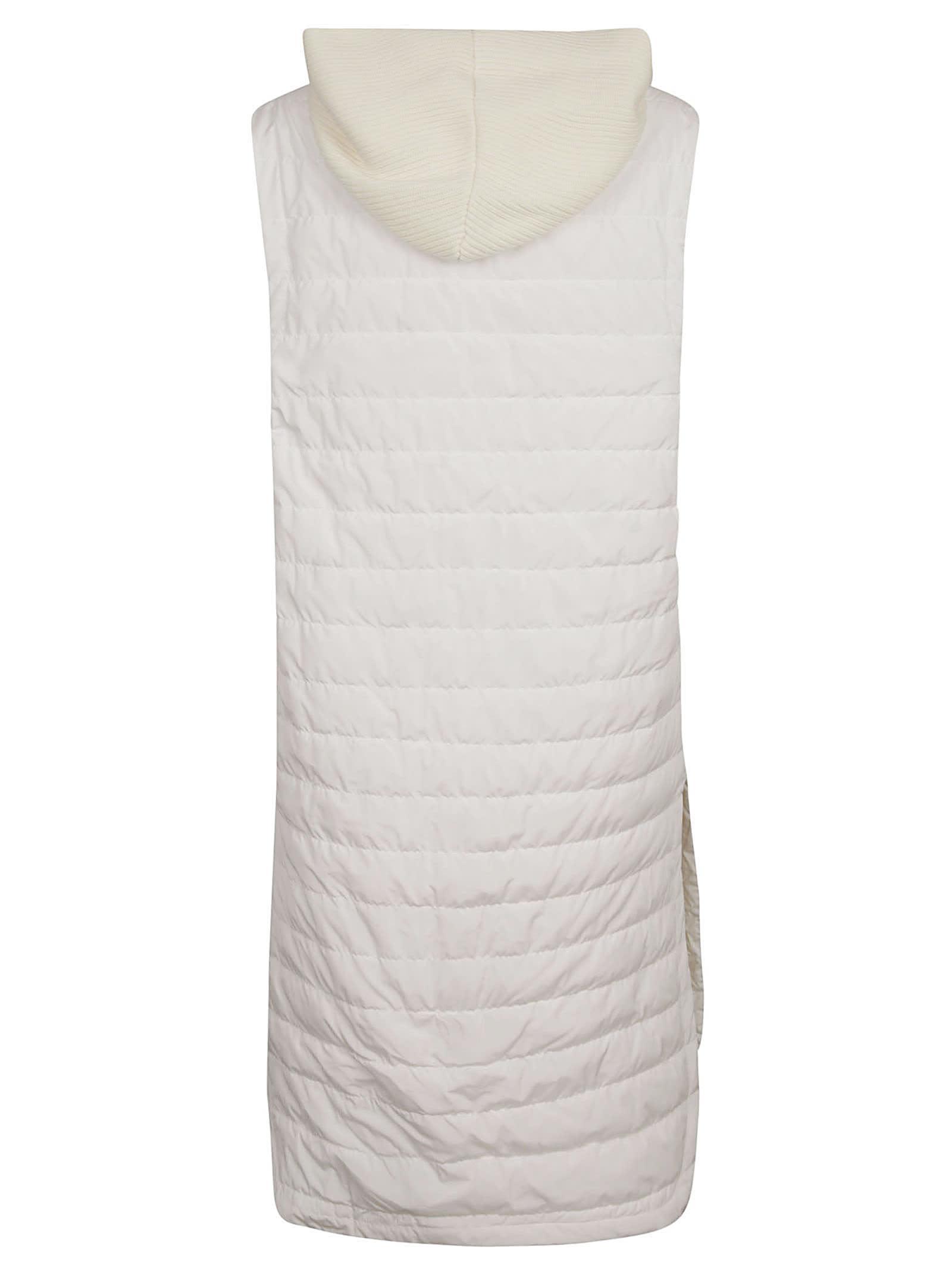 FABIANA FILIPPI Long Quilted Vest In White Product Image