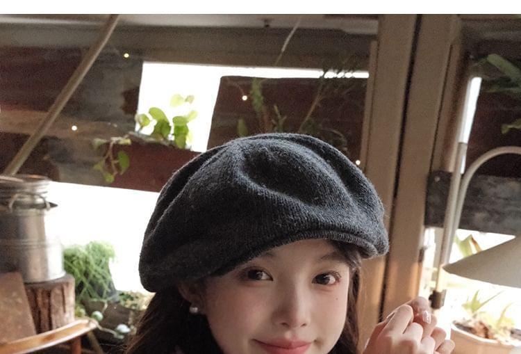 Plain Knit Newsboy Cap Product Image