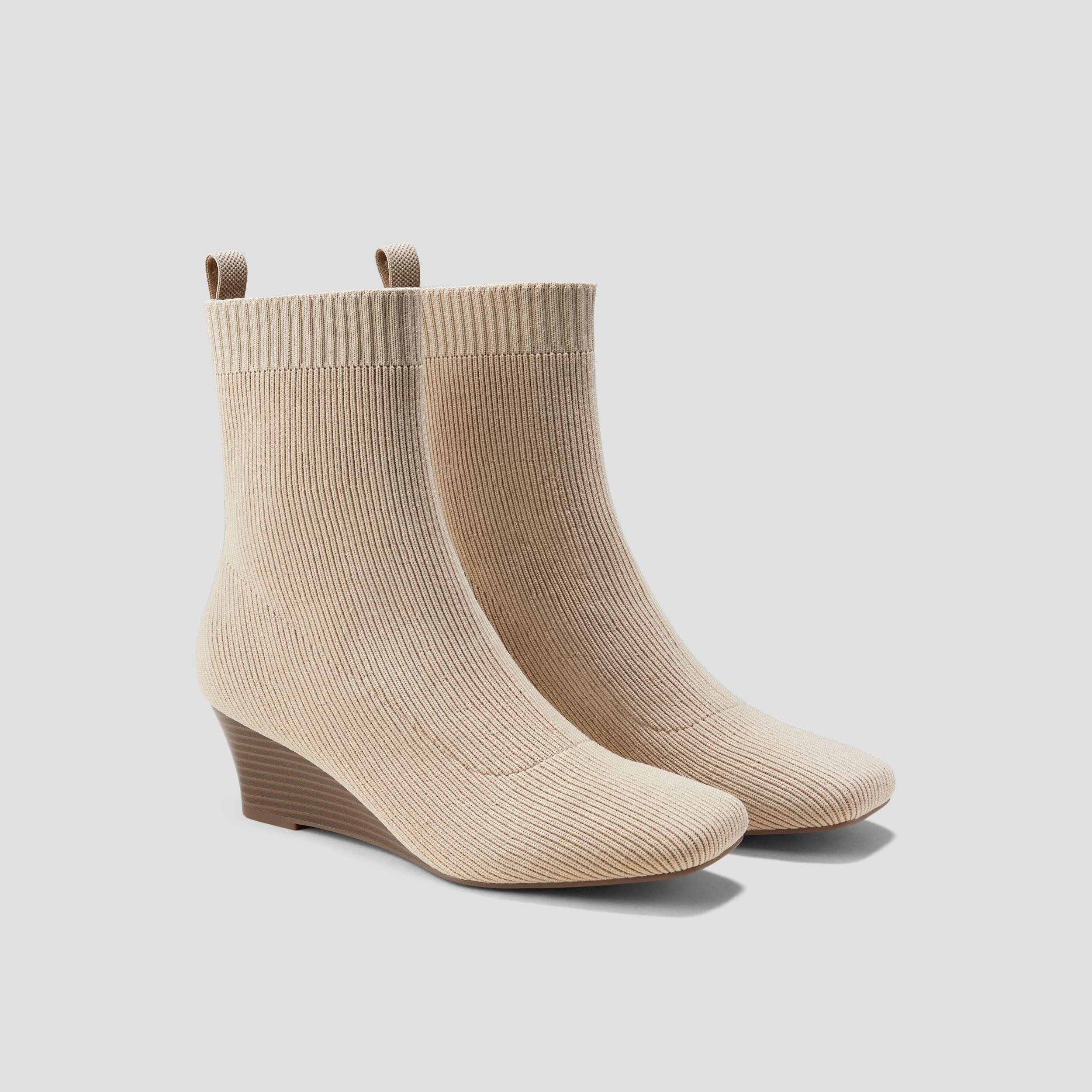 Square-Toe Water-Repellent Heeled Boots (Rafaella) Product Image