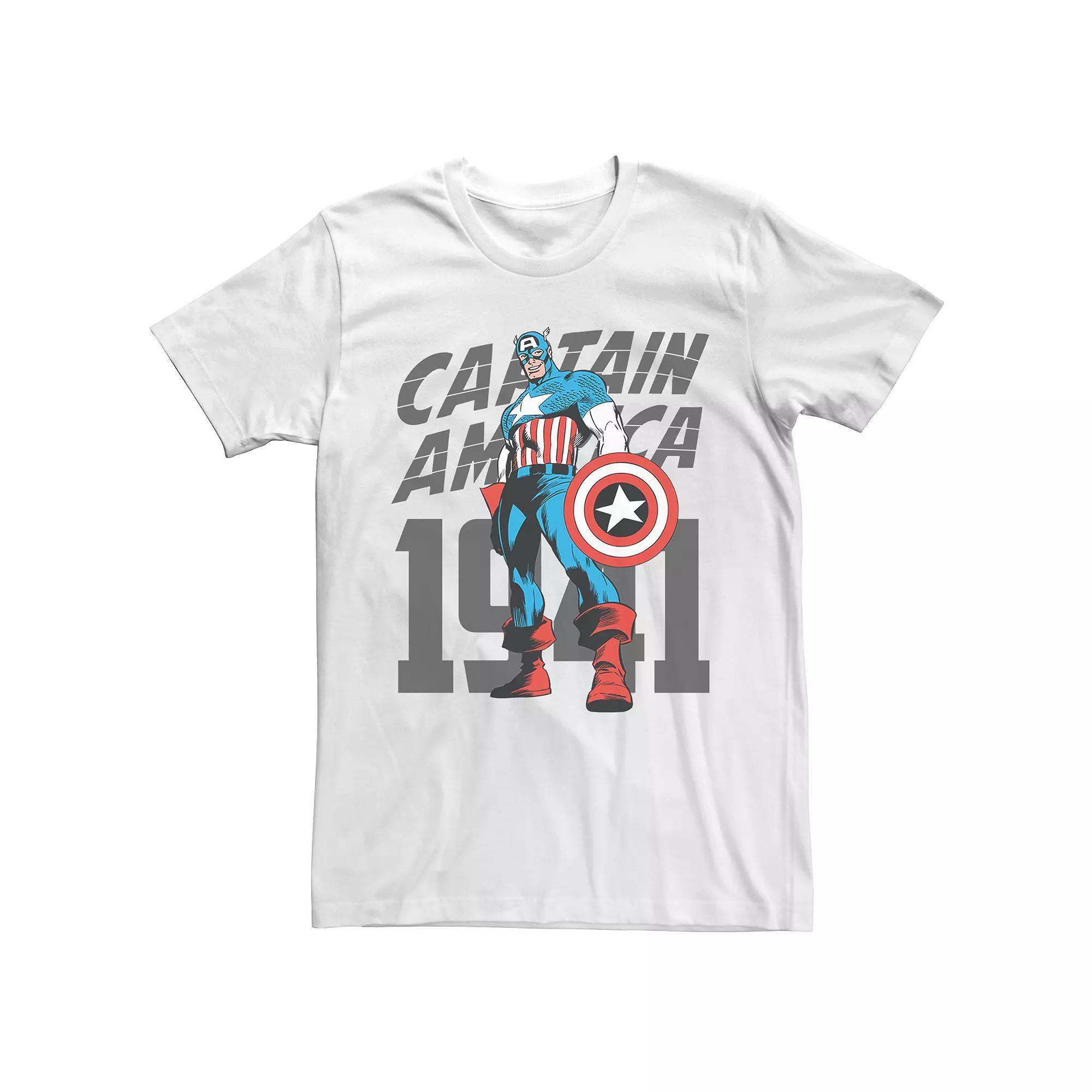 Men's Captain America Tee, Size: XXL, White Product Image