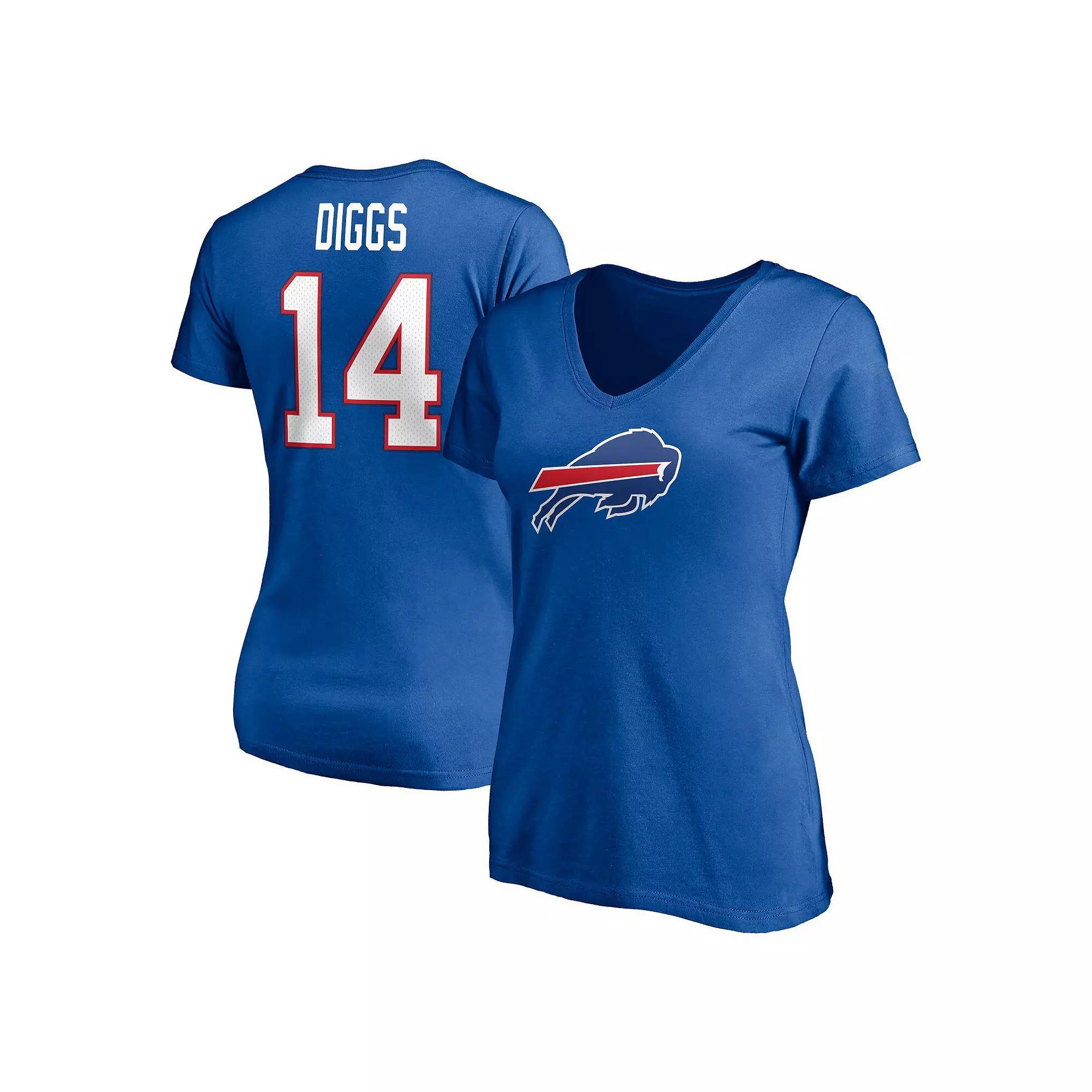 Women's Fanatics Branded Stefon Diggs Royal Buffalo Bills Player Icon Name & Number V-Neck T-Shirt, Size: 2XL, Blue Product Image