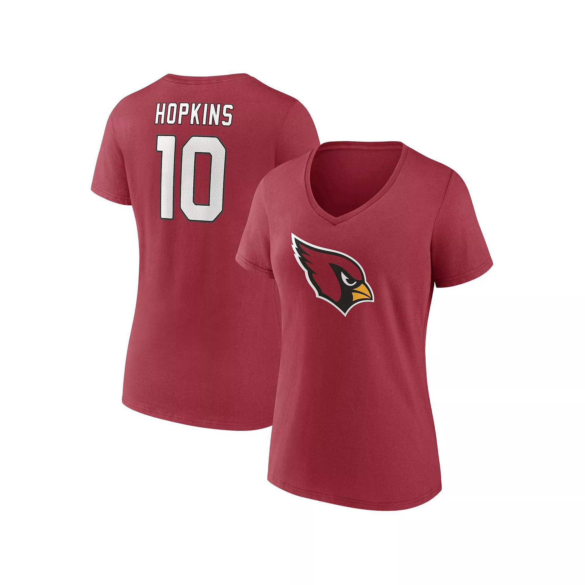 Women's Fanatics Branded DeAndre Hopkins Cardinal Arizona Cardinals Player Icon Name & Number V-Neck T-Shirt, Size: Small, Red Product Image