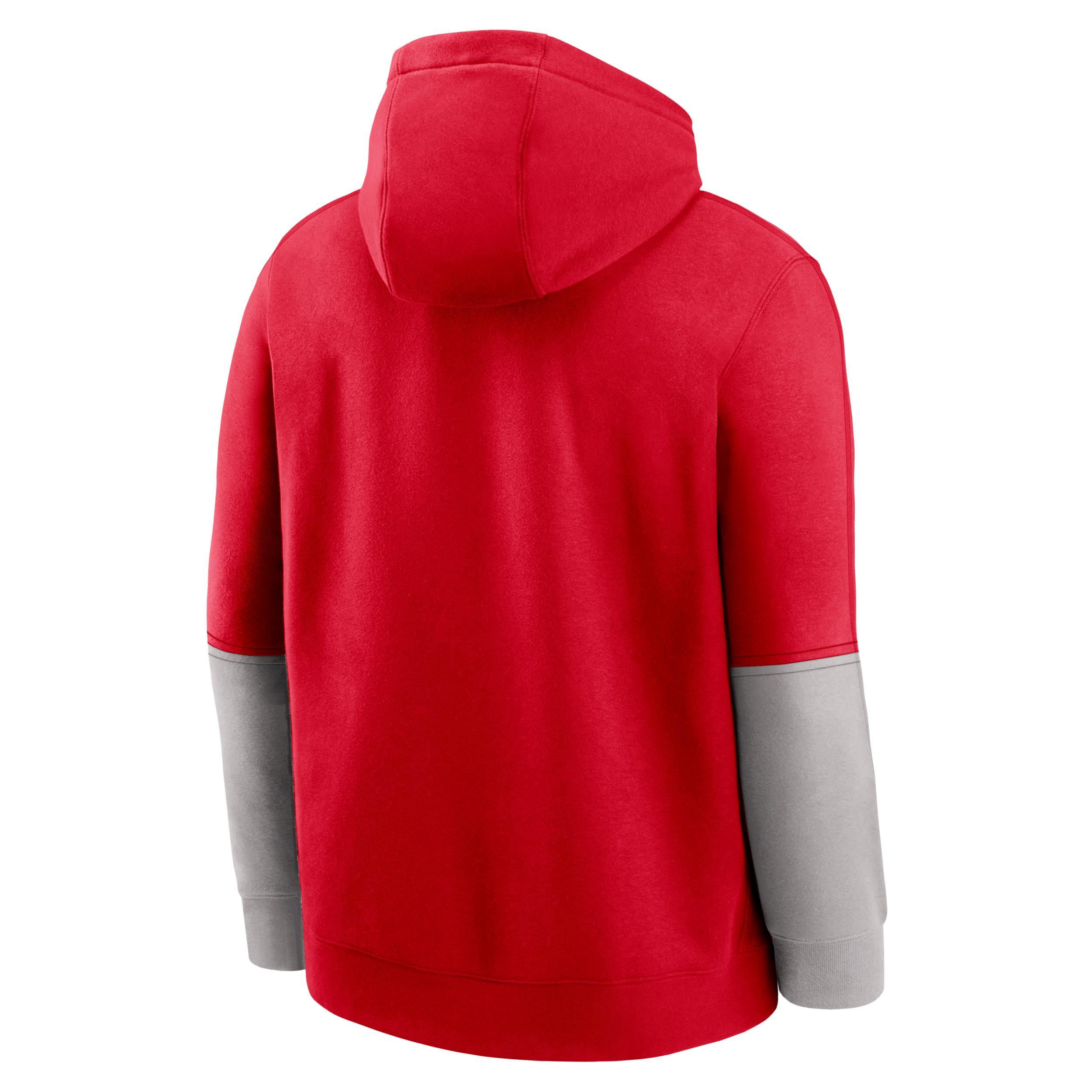 Men's Nike Scarlet/Gray Ohio State Buckeyes 2024 Sideline Club Pullover Hoodie, Size: Medium, Red Product Image
