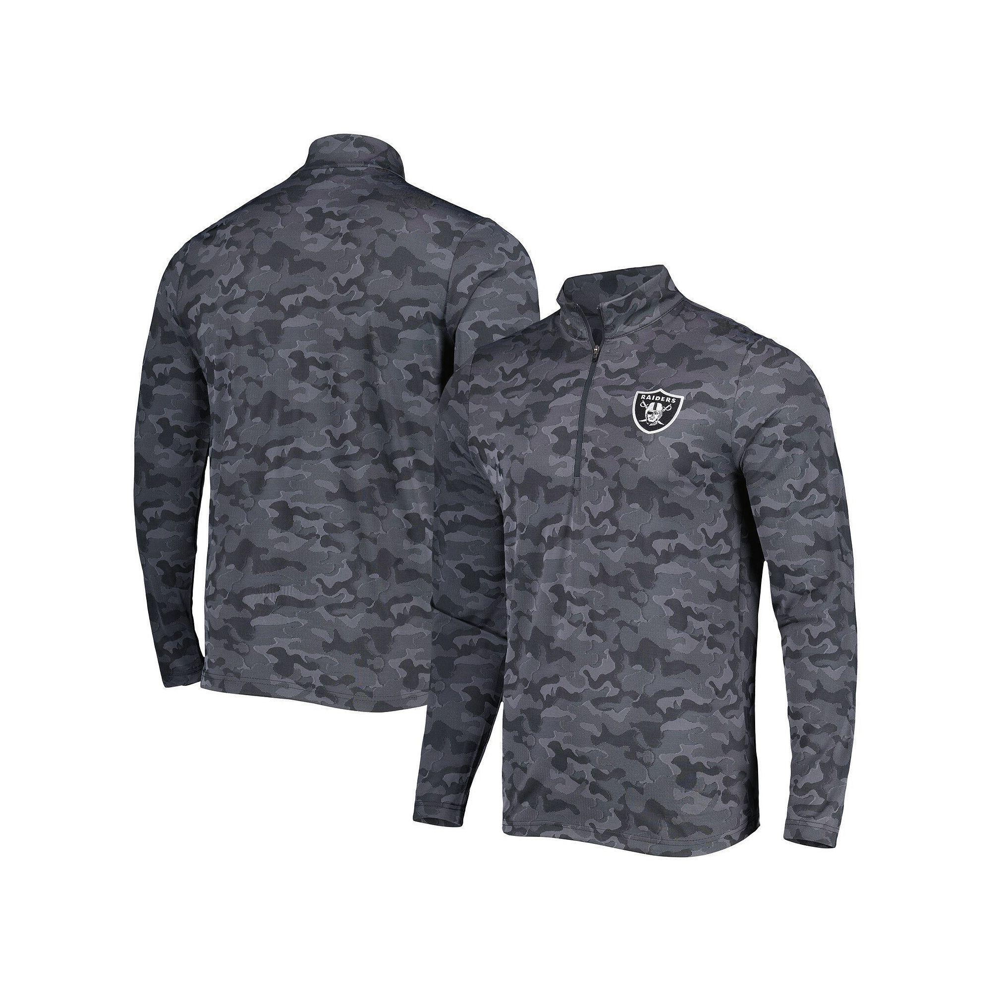 Men's Antigua Black Las Vegas Raiders Brigade Quarter-Zip Sweatshirt, Size: Medium, Lvr Black Product Image