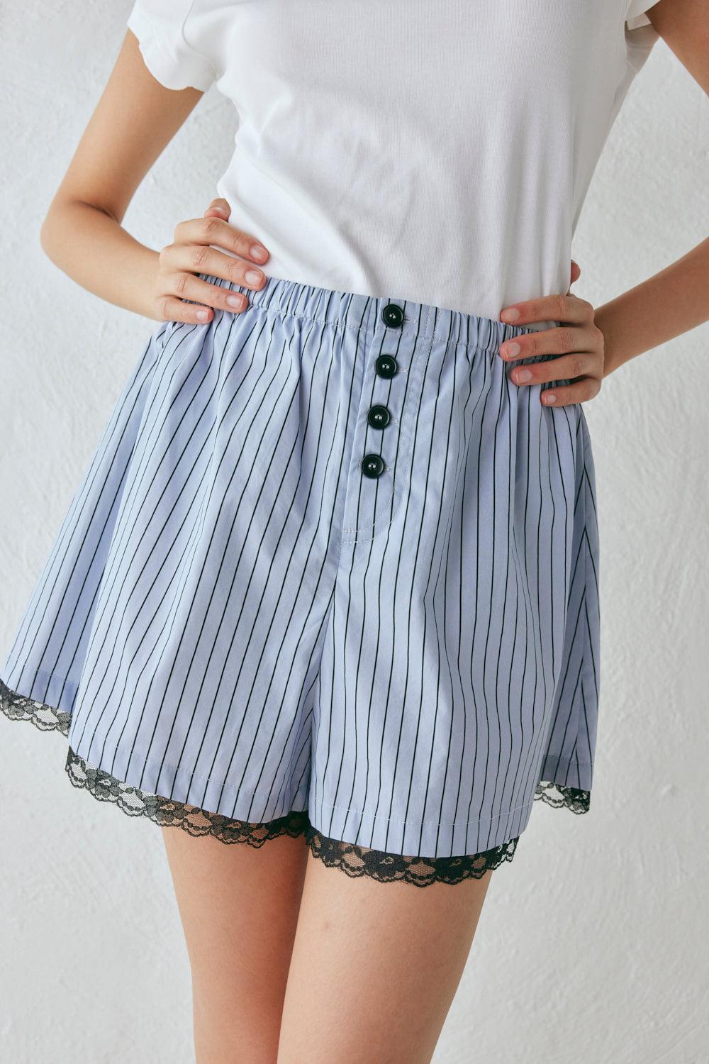 Ava Shorts Blue Stripe Product Image