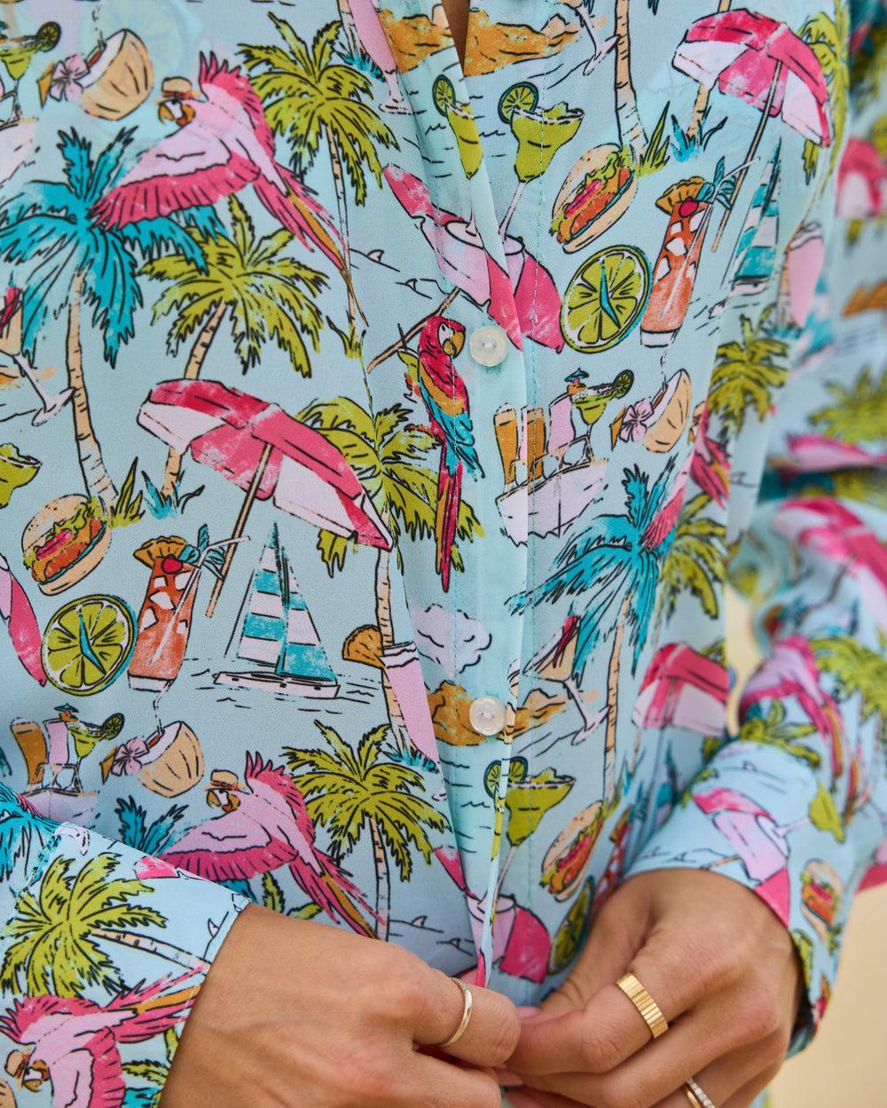 Margaritaville by Kenny Flowers - Welcome to Margaritaville – Ocean Blue – High Waist Bikini Bottom Product Image