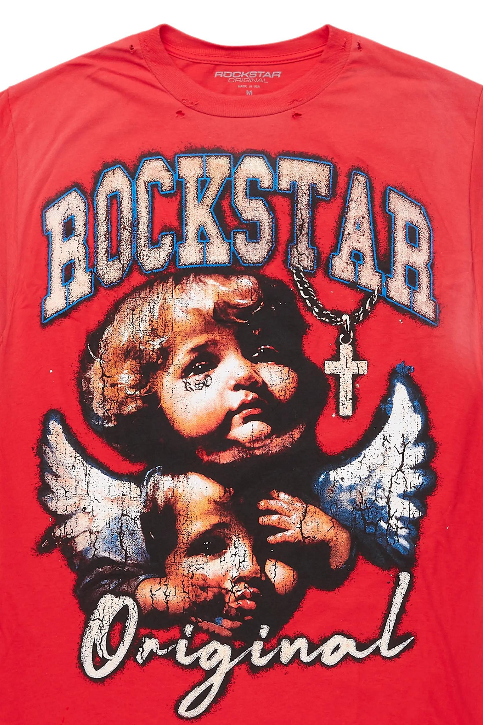 Deiter Red Oversized Graphic T-Shirt Male Product Image