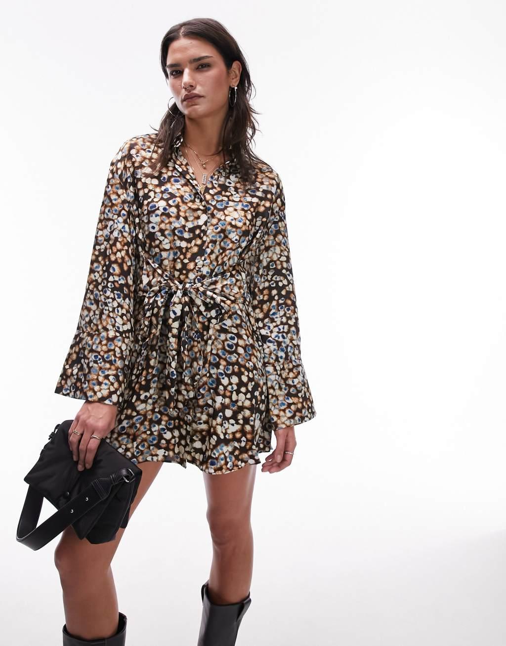 Topshop kimono mini shirt dress Product Image