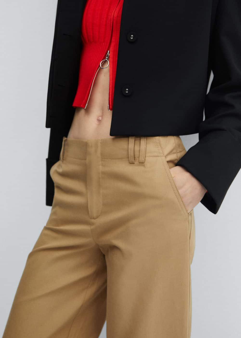 Wideleg lyocell trousers - Women | MANGO USA Product Image