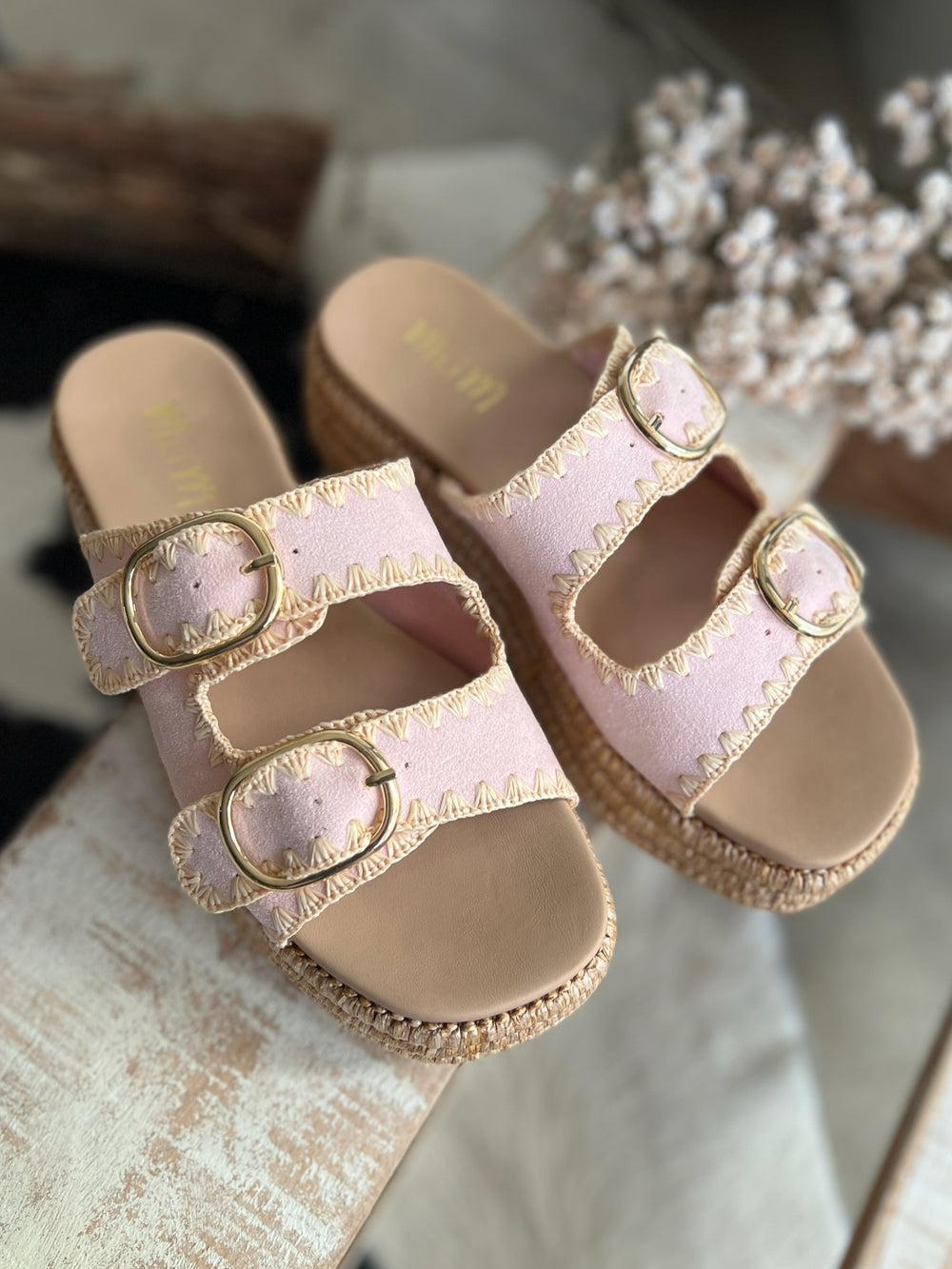 Miim Heidi Pink Platform Sandals Product Image