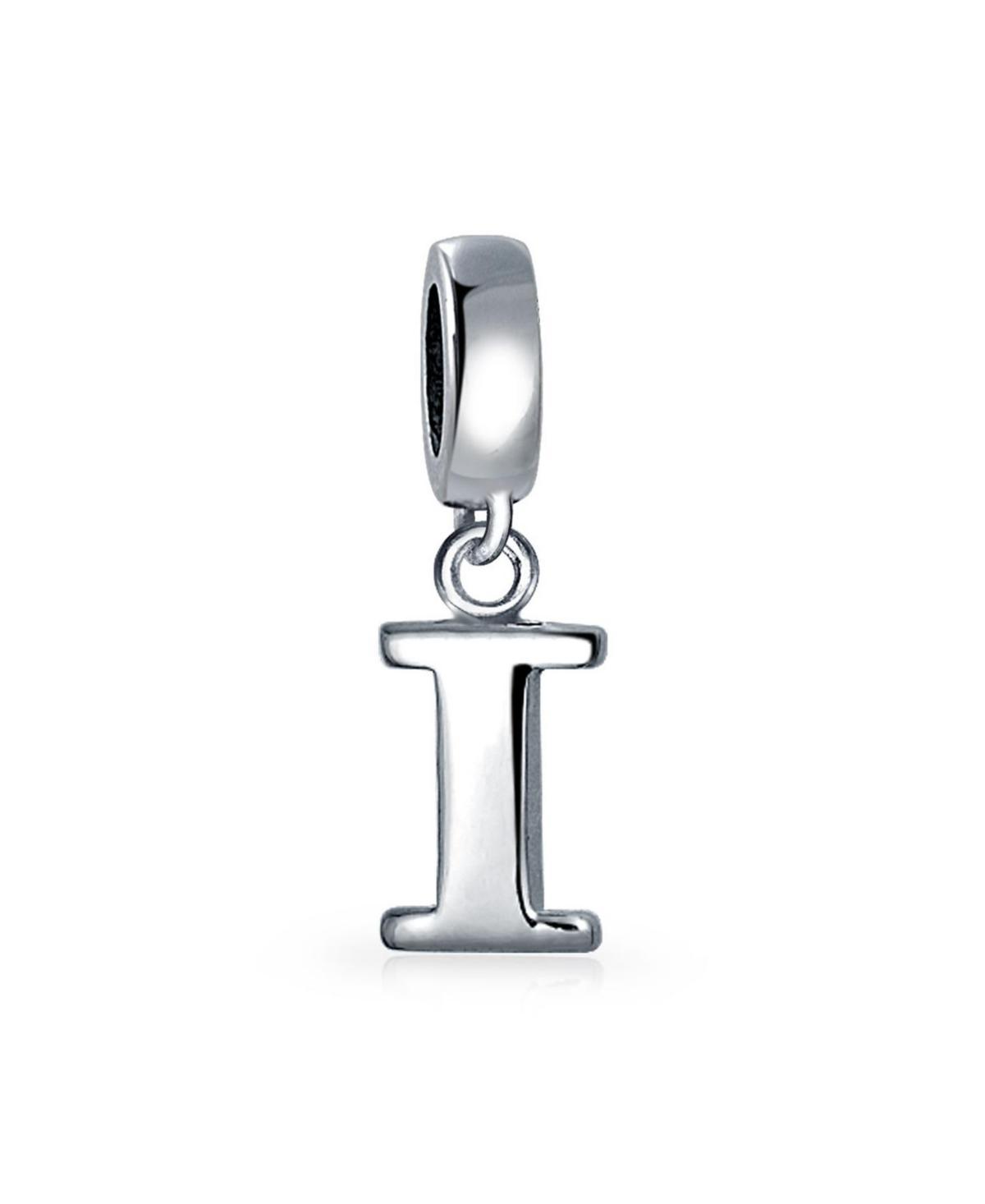 Bling Jewelry Dangle Block Letter A-z Alphabet Initial Charm Bead For Women Solid .925 Sterling Silver Fits European Bracelet Product Image