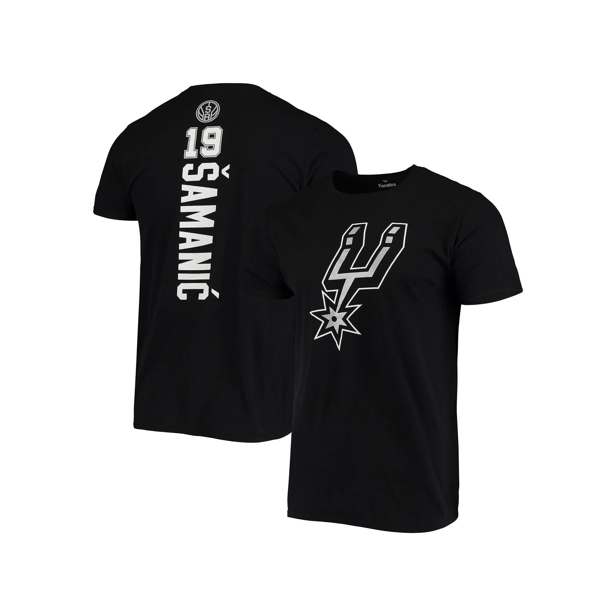Men's Fanatics Branded Luka Samanic Black San Antonio Spurs Playmaker Name & Number Logo T-Shirt, Size: 2XL Product Image