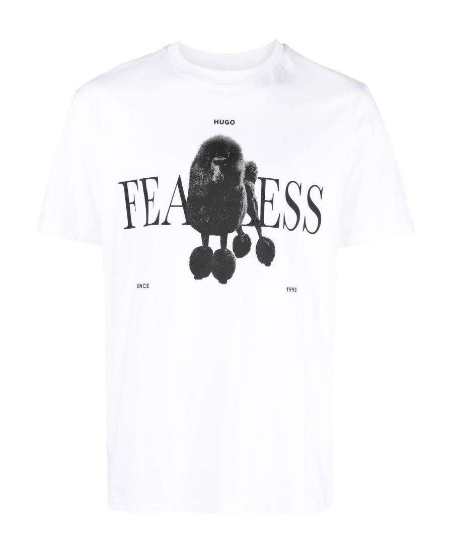 HUGO BOSS Slogan-print Short-sleeve T-shirt In White Product Image