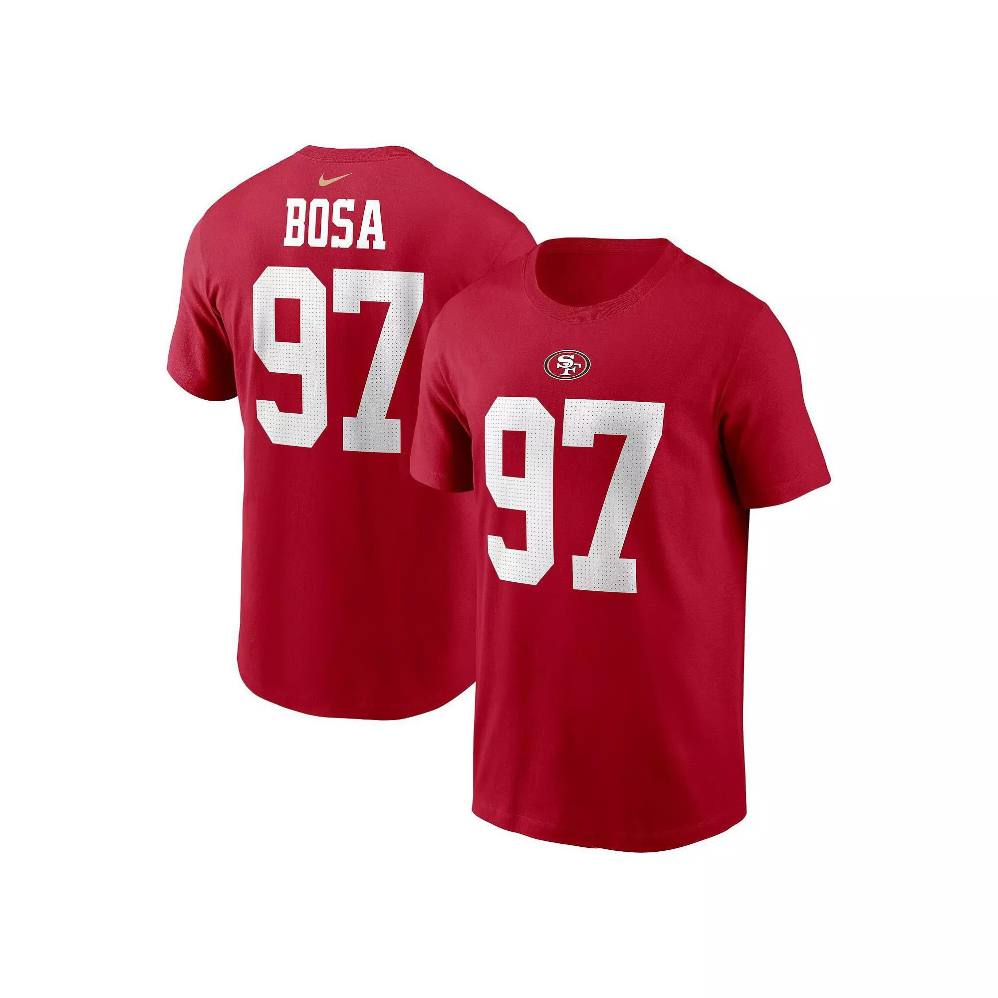 Men's Nike Nick Bosa Scarlet San Francisco 49ers Player Name & Number T-Shirt, Size: Medium, Red Product Image