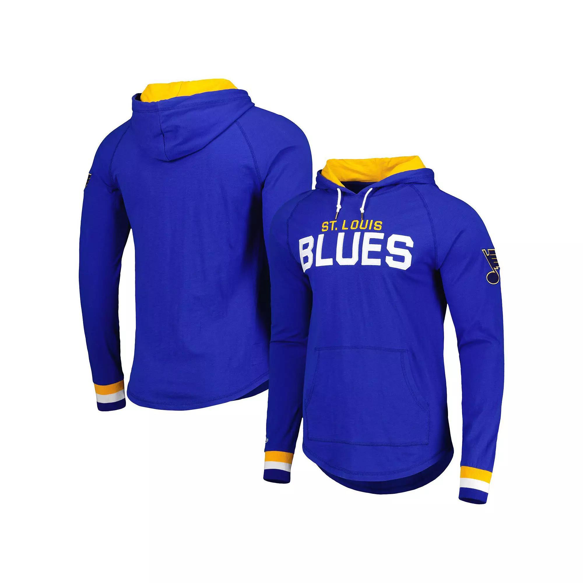 Men's Mitchell & Ness Blue St. Louis Blues Legendary Slub Hoodie Long Sleeve T-Shirt, Size: Large Product Image