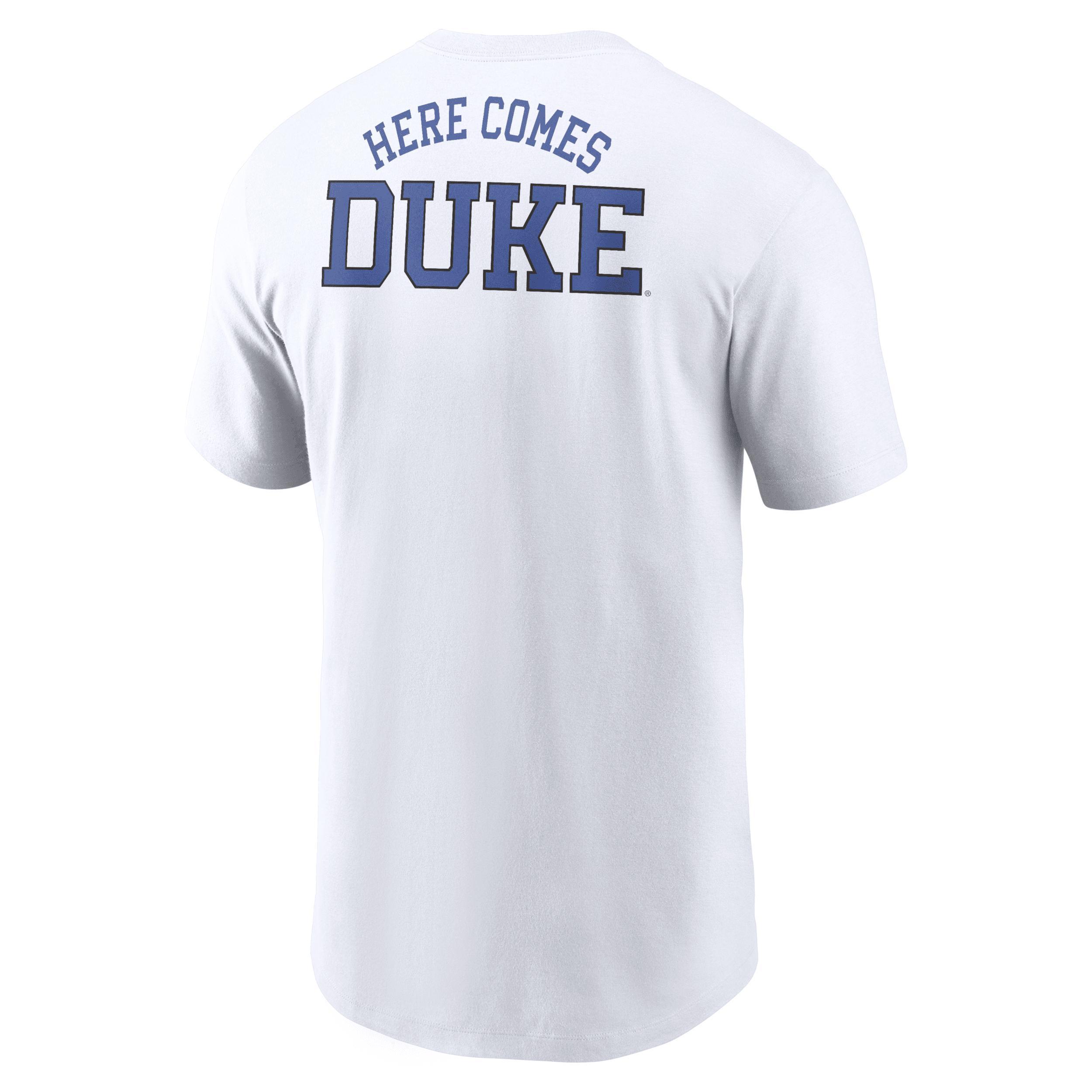 Men's Nike White Duke Blue Devils Blitz 2-Hit T-Shirt, Size: 2XL Product Image