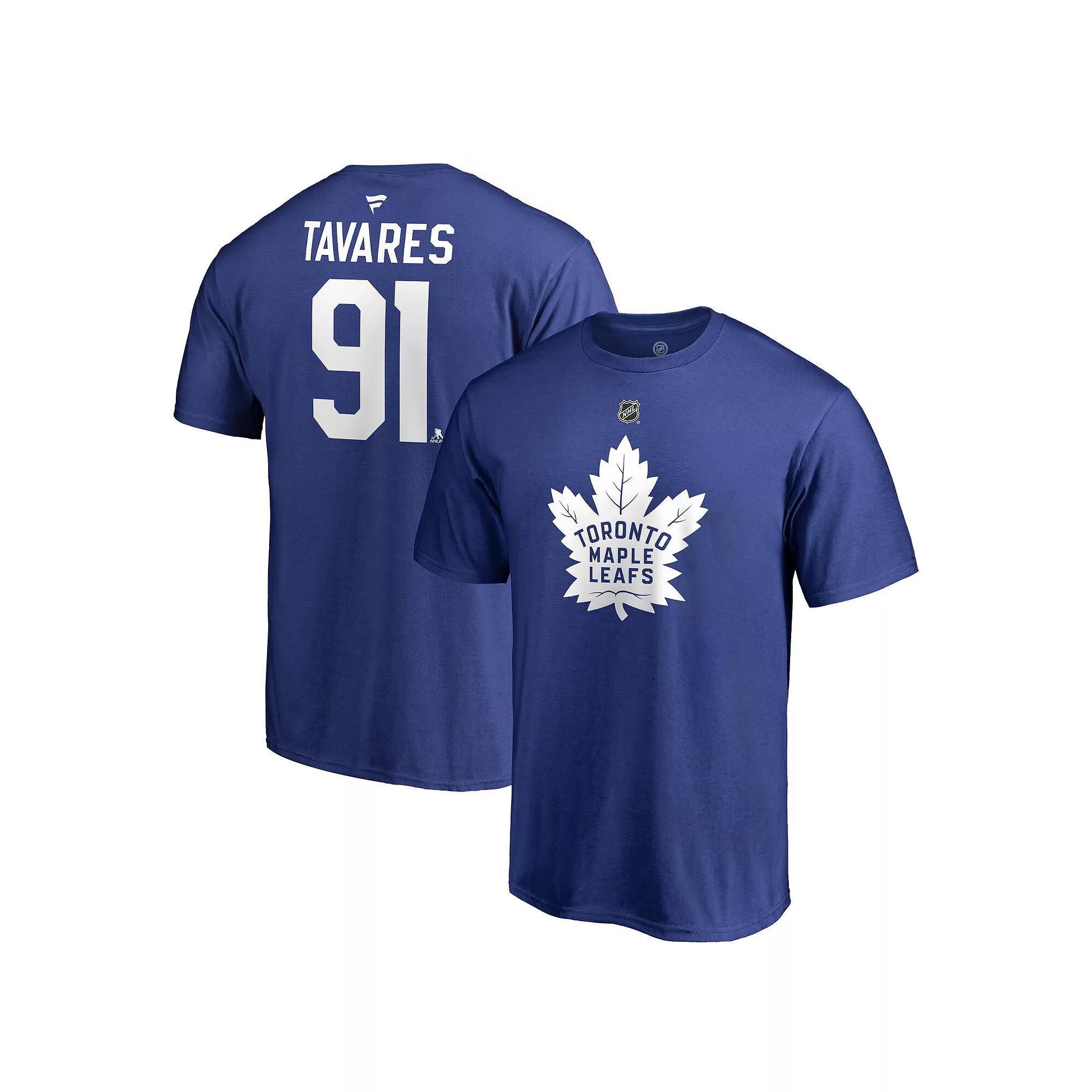Men's Fanatics Branded John Tavares Royal Toronto Maple Leafs Authentic Stack Name & Number T-Shirt, Size: Small, Mpl Blue Product Image