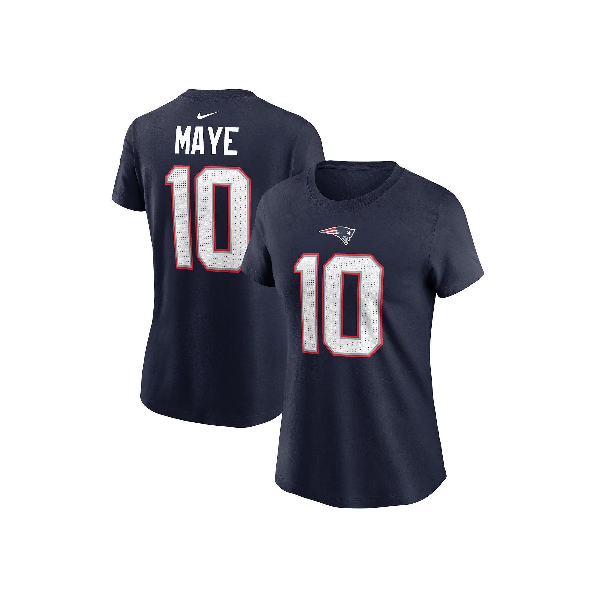 Womens Nike Drake Maye New England Patriots 2024 NFL Draft First Round Pick Name & Number T-Shirt Blue Product Image