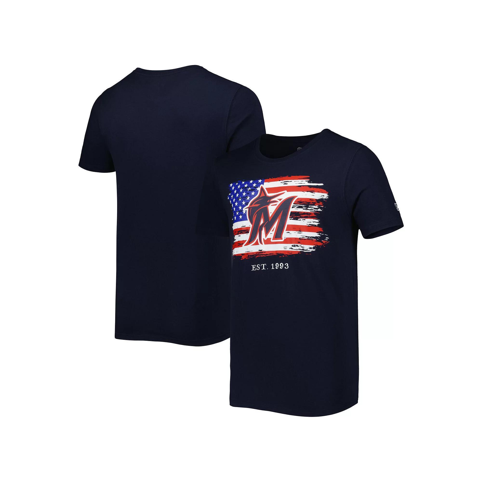 Men's New Era Navy Miami Marlins 4th of July Jersey T-Shirt, Size: Large, Blue Product Image